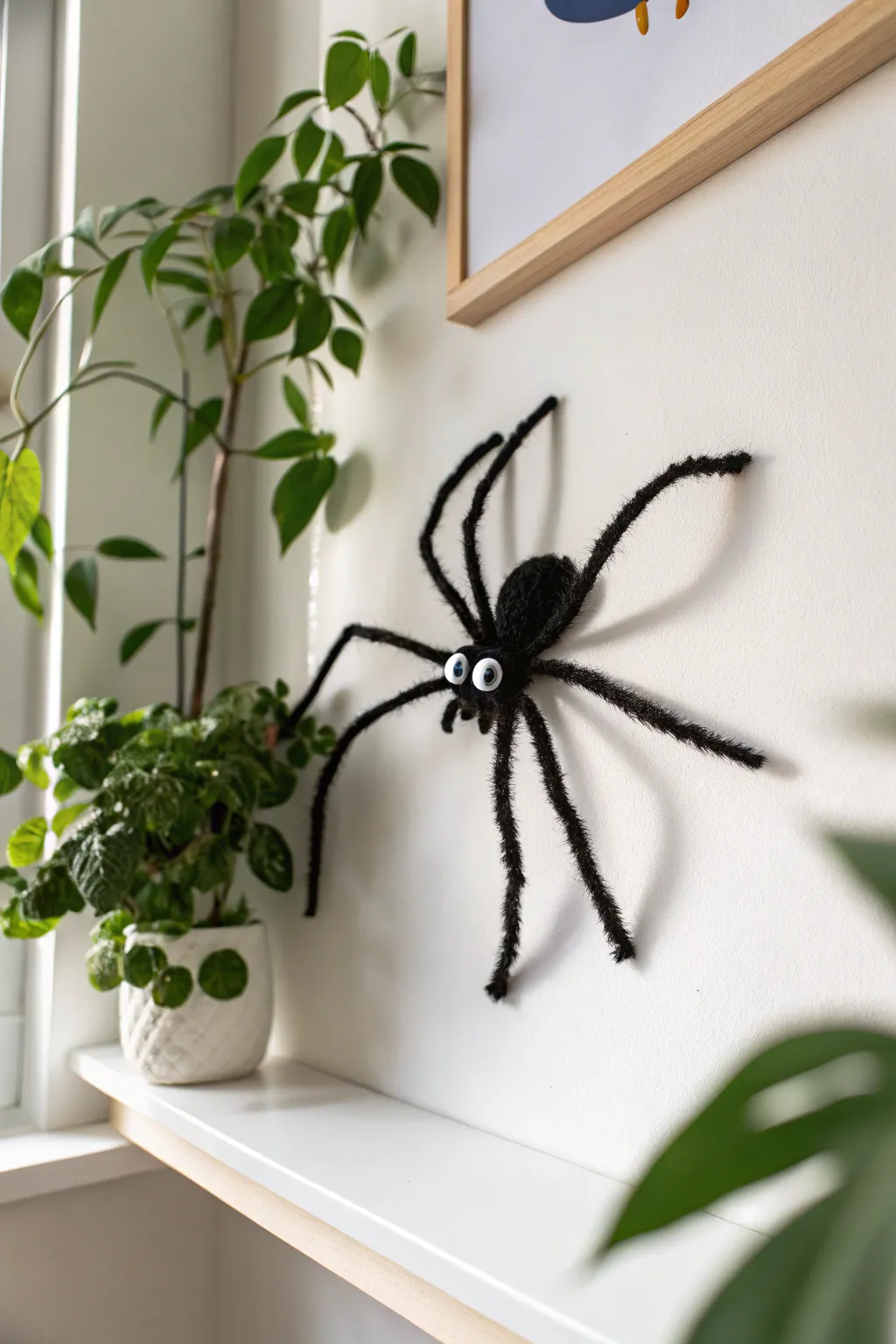 A touch of minimalist spookiness: handcrafted spiders that add a chic scare to your Halloween decor.