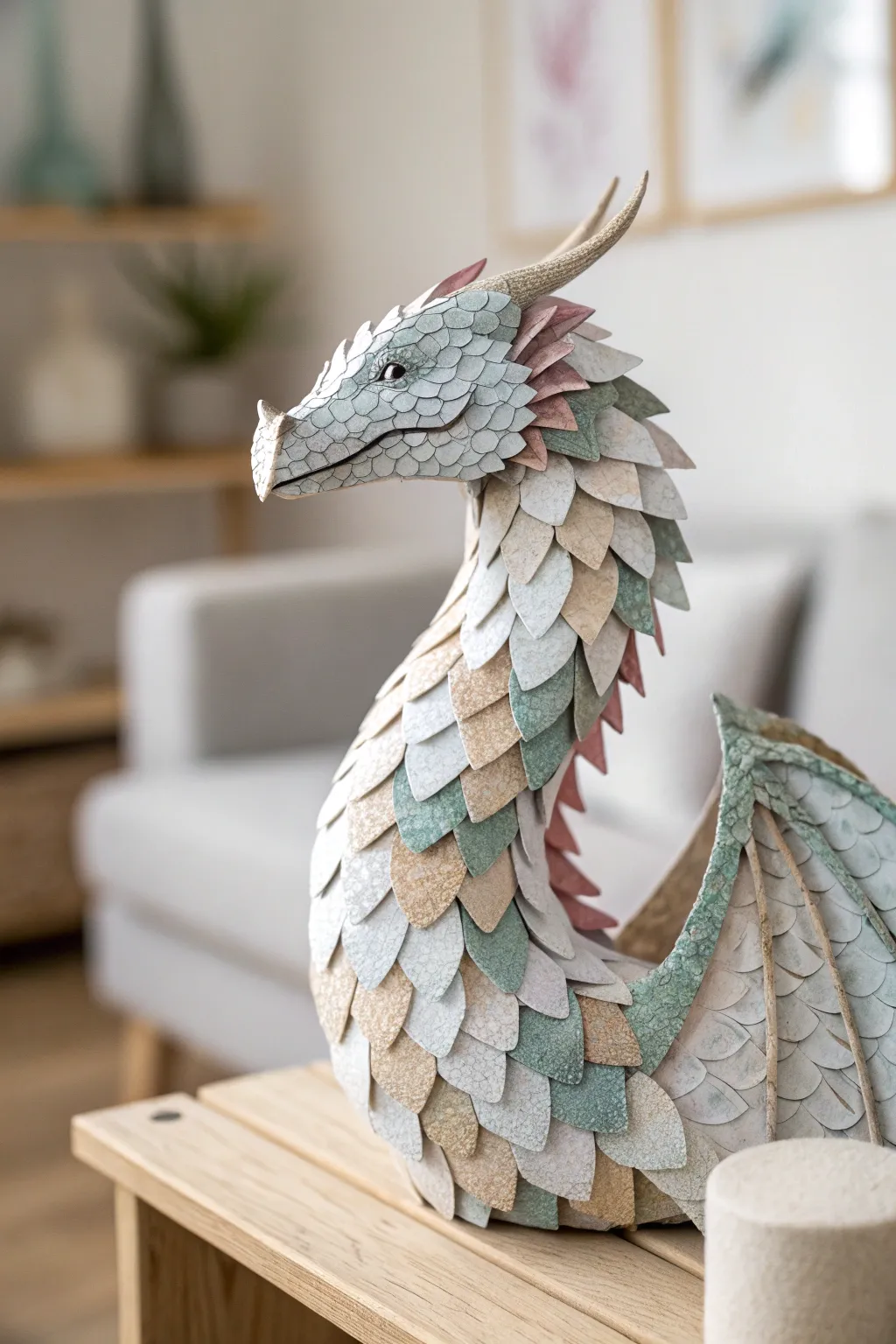 Unleash your creativity with these stunning paper dragon scales, a masterpiece of minimalist and boho design!