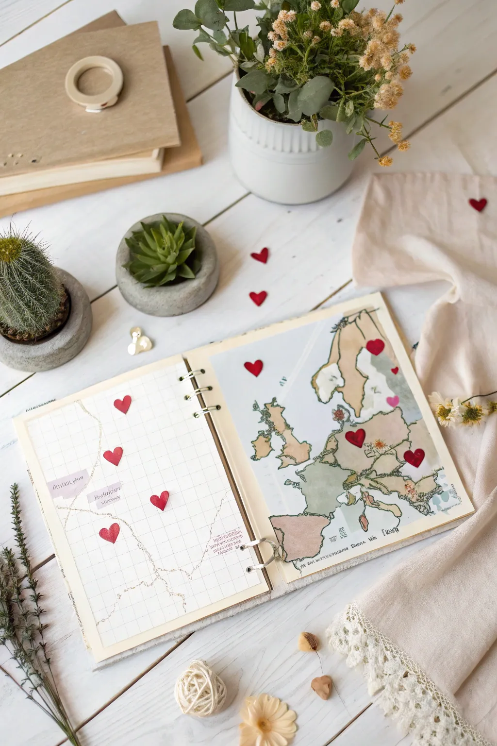 Capture your journey together with this charming mini adventure map scrapbook idea.