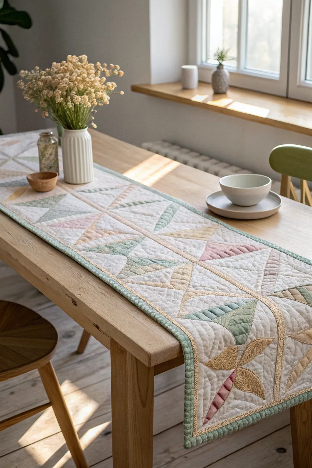 Elevate your dining space with the warmth and elegance of a quilted table runner—where Scandinavian minimalism meets boho charm.