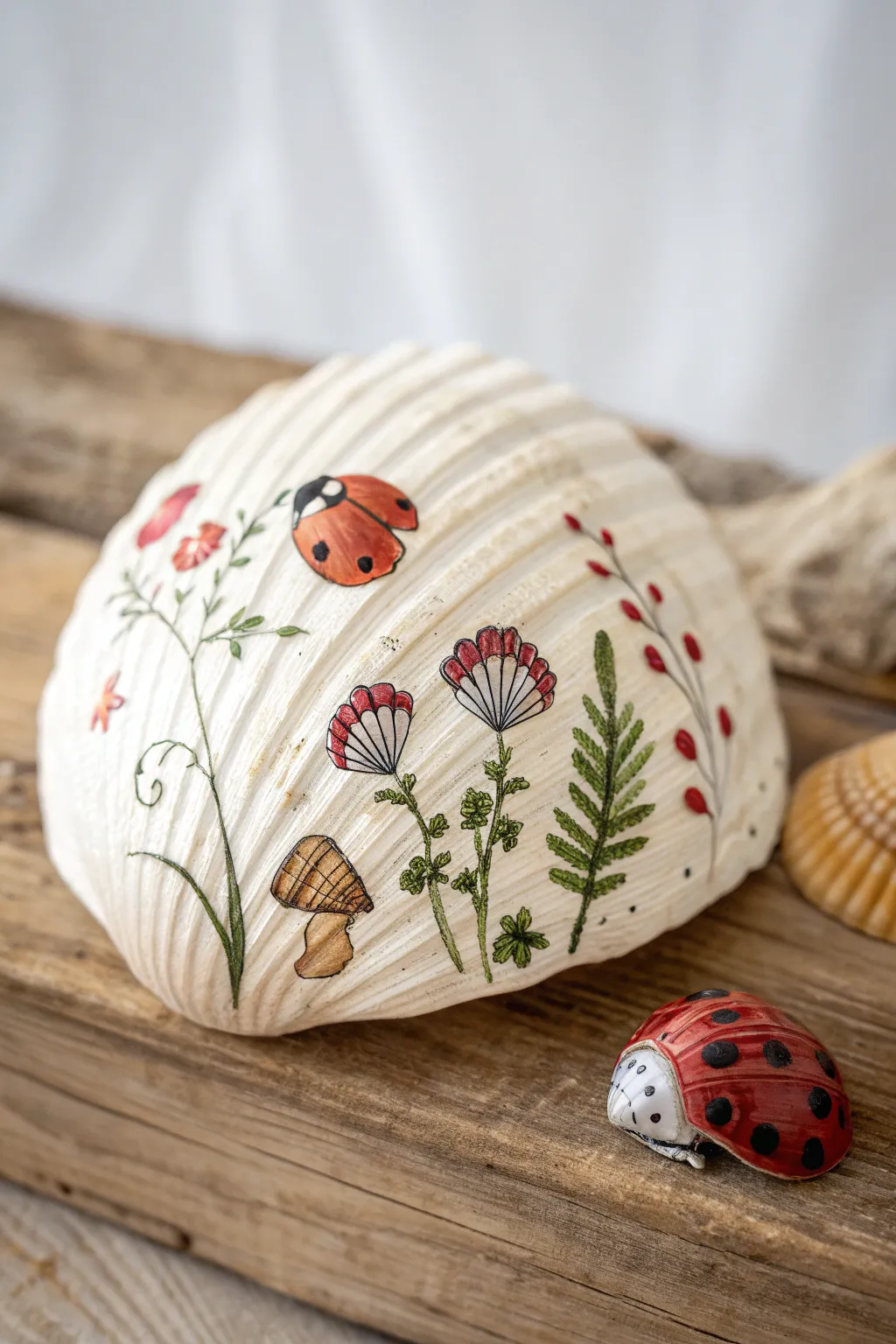 Bring the magic of nature indoors with hand-painted shell art.
