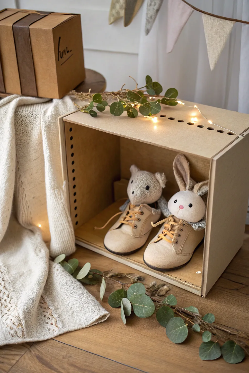 Transform a simple shoe box into a whimsical puppet theater—where imagination meets minimalist elegance.