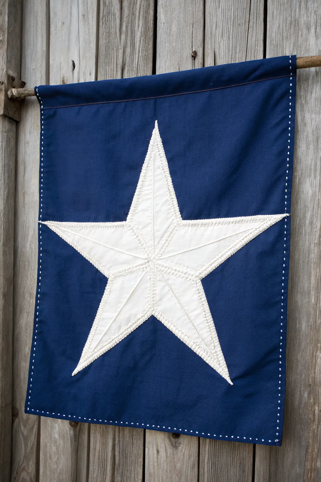 Elegance in Simplicity: A single star shines on a field of blue, exemplifying minimalist design with expert craftsmanship.