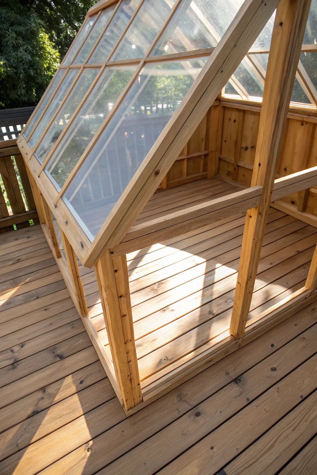 Let the sunshine in with transparent roof panels: a touch of craftsmanship for your playhouse.