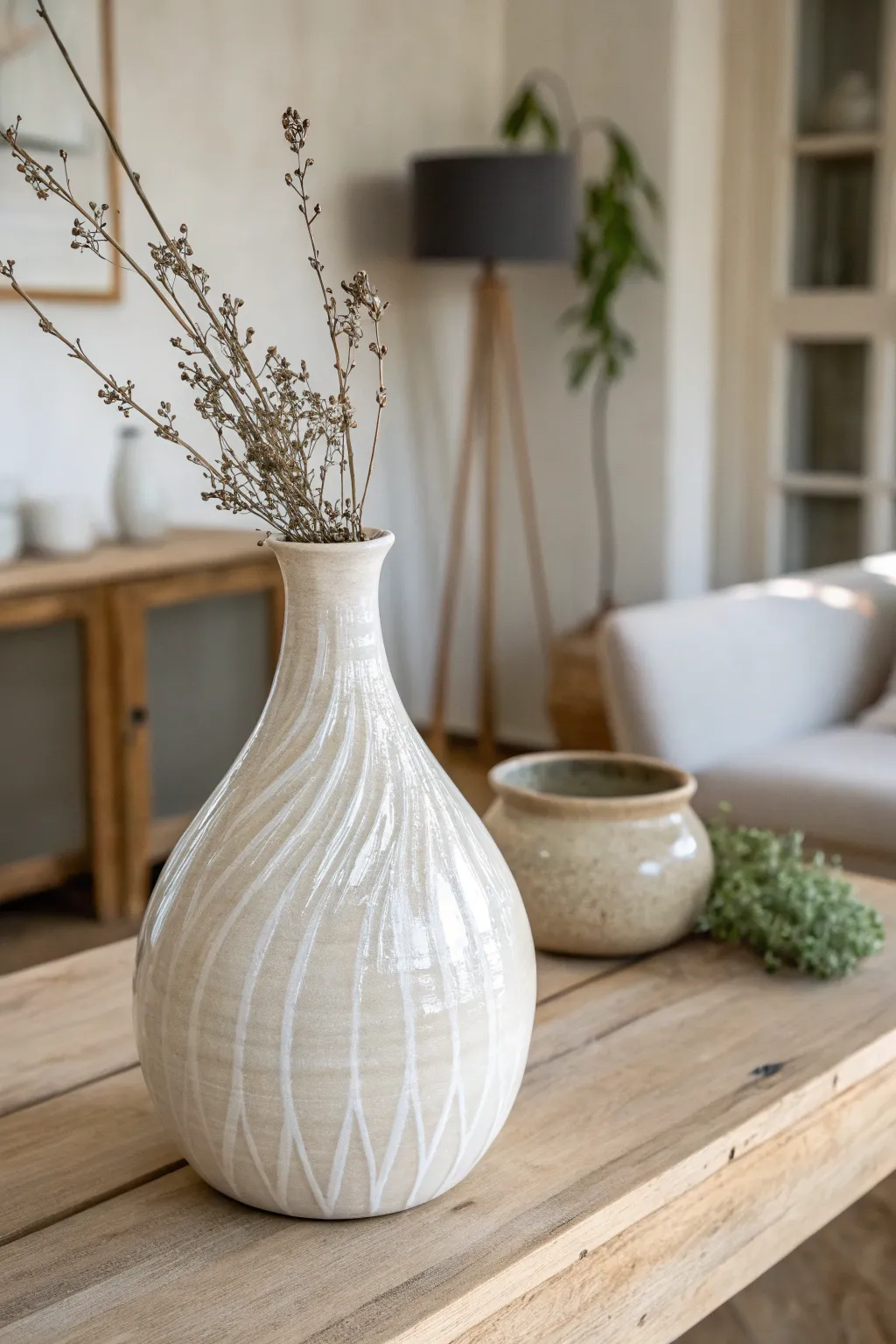 Embrace simplicity with a stunning white-on-white glaze, elevating your space with elegance and artistry.
