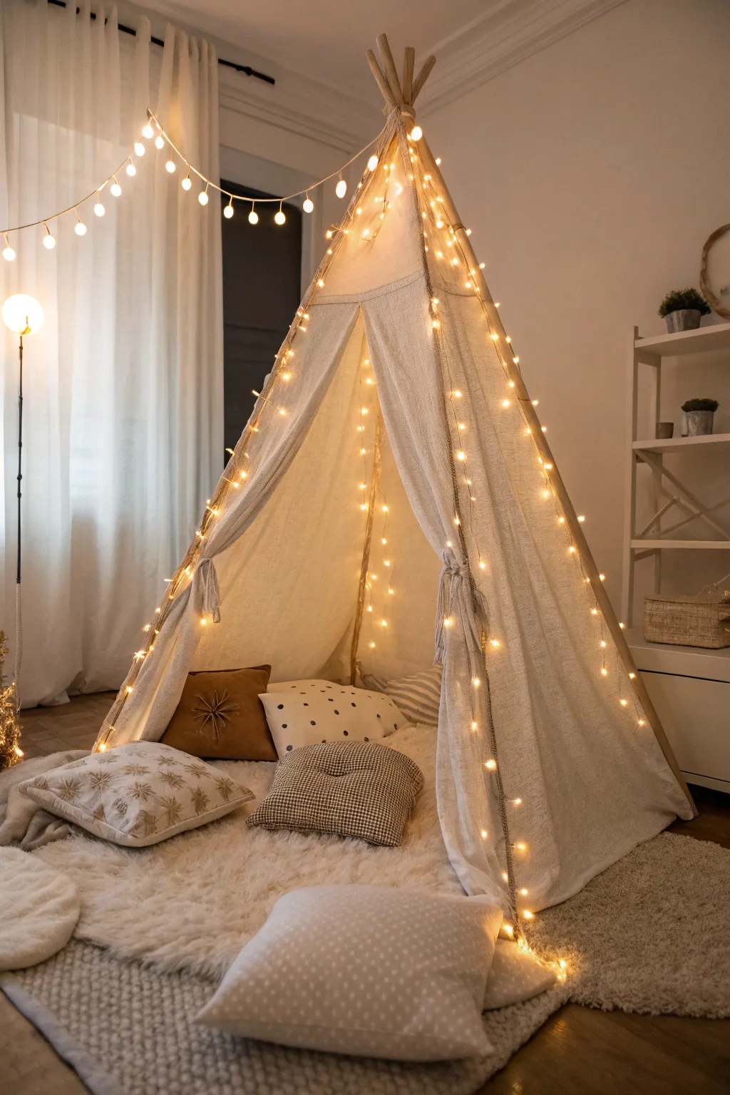 Create your own String Light Wonderland: where every sleepover becomes a magical escape.