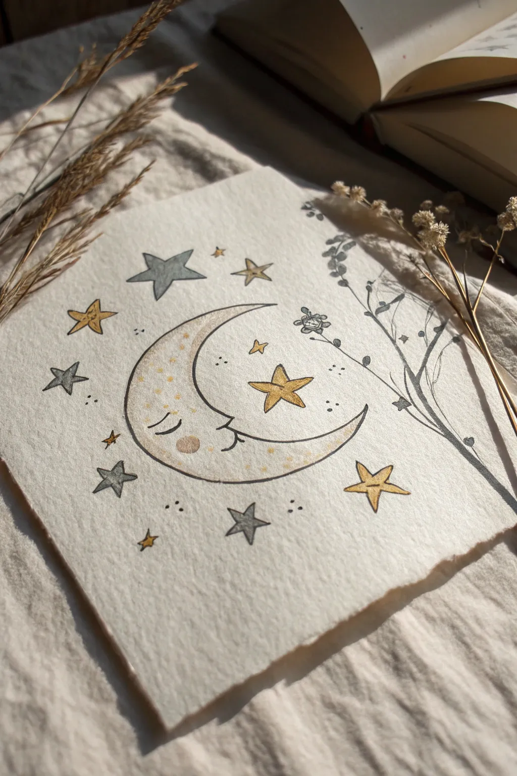 Embrace the night sky's serene beauty with celestial doodles that whisper dreams.