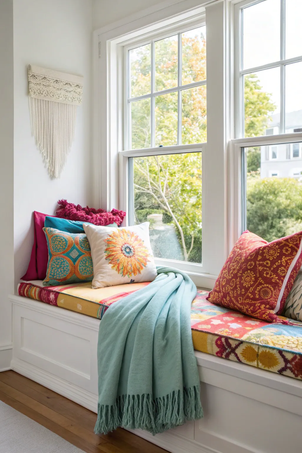 A window seat creates a charming and functional nook in your bedroom.
