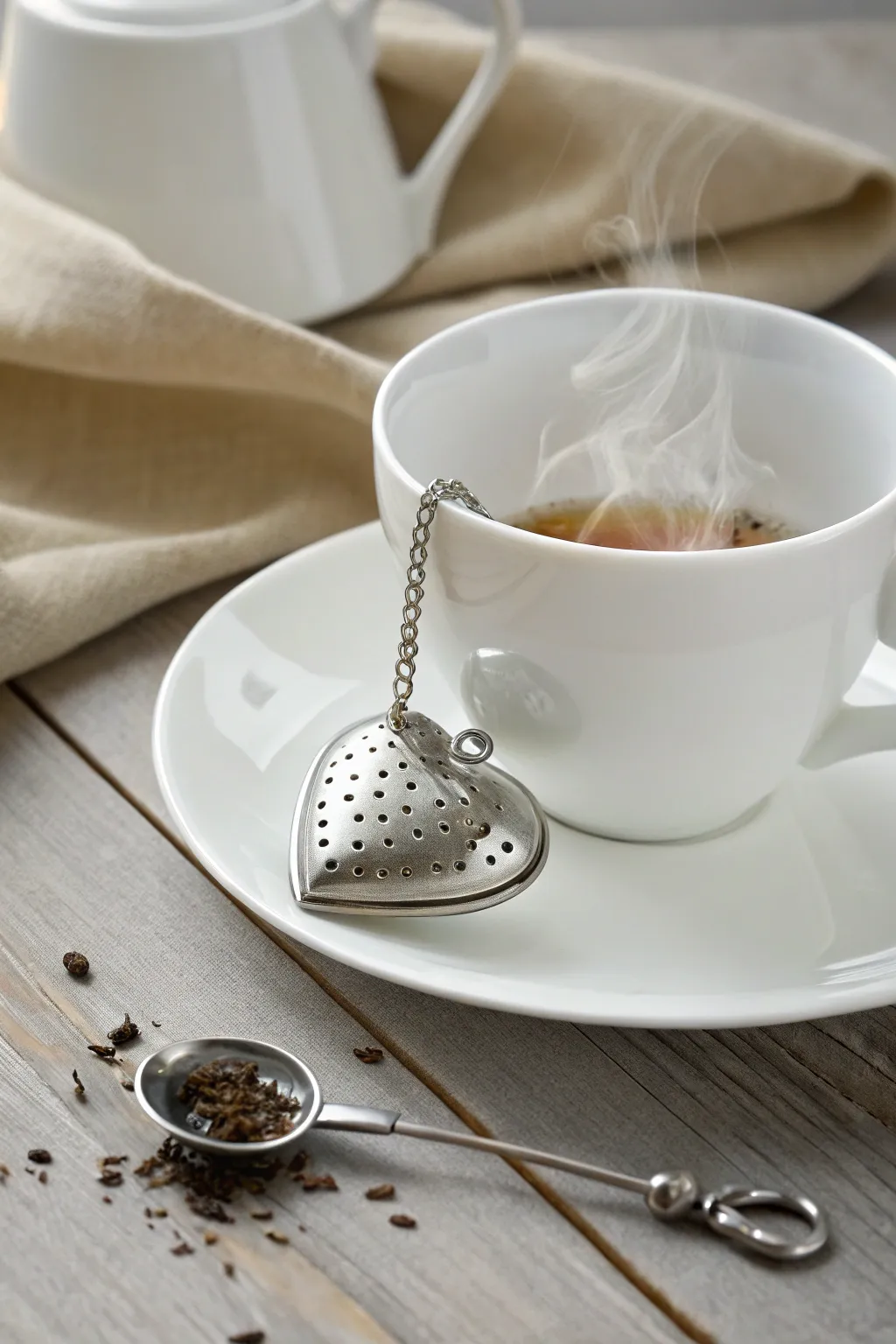 Brew love in every cup with this charming heart-shaped tea infuser. Perfect for cozy moments.