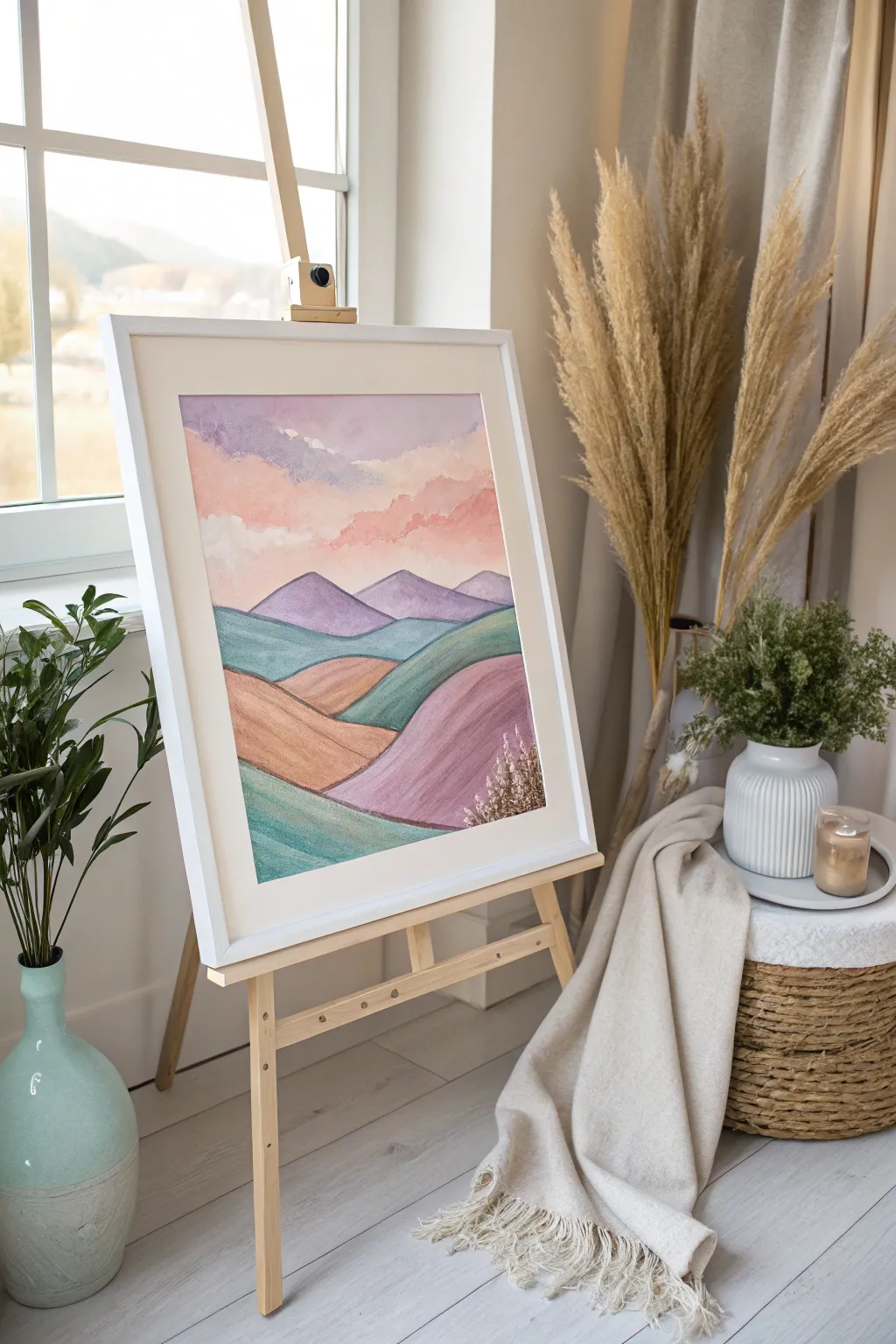 Discover the serene beauty of colorful landscapes with pastel art. 🌿✨