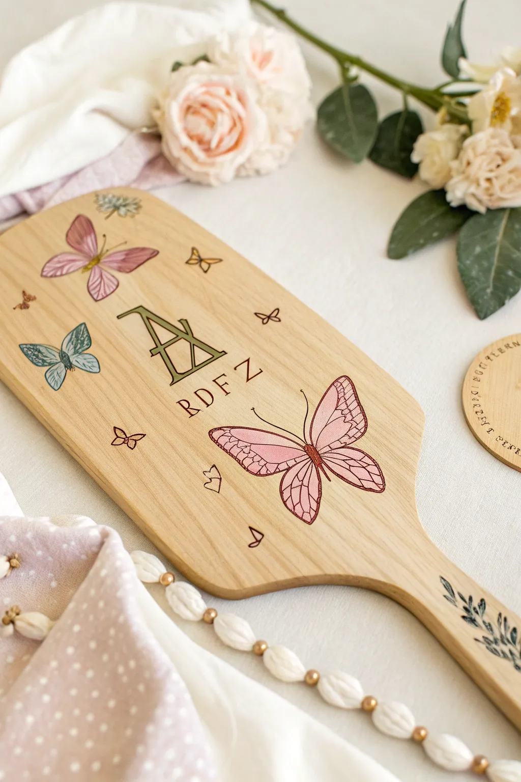 Embrace whimsy and elegance with this butterfly-adorned sorority paddle, where minimalism meets boho charm.