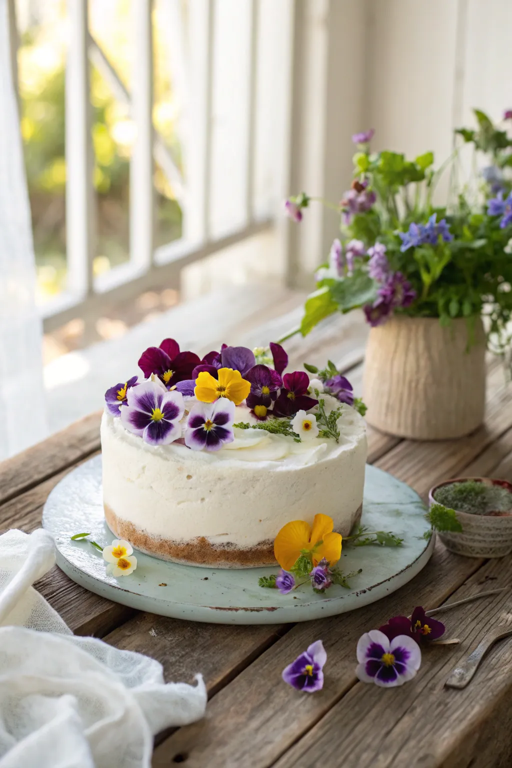 Transform your cake into a masterpiece with the natural beauty of edible flowers. #FlowerPower #SpringCake