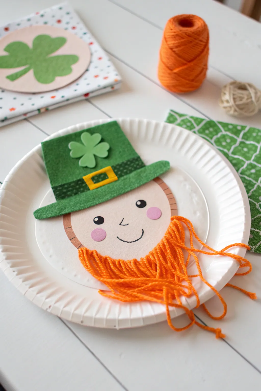 Embrace the charm of simplicity with this adorable Leprechaun paper plate craft, perfect for a touch of whimsical St. Patrick's Day decor.