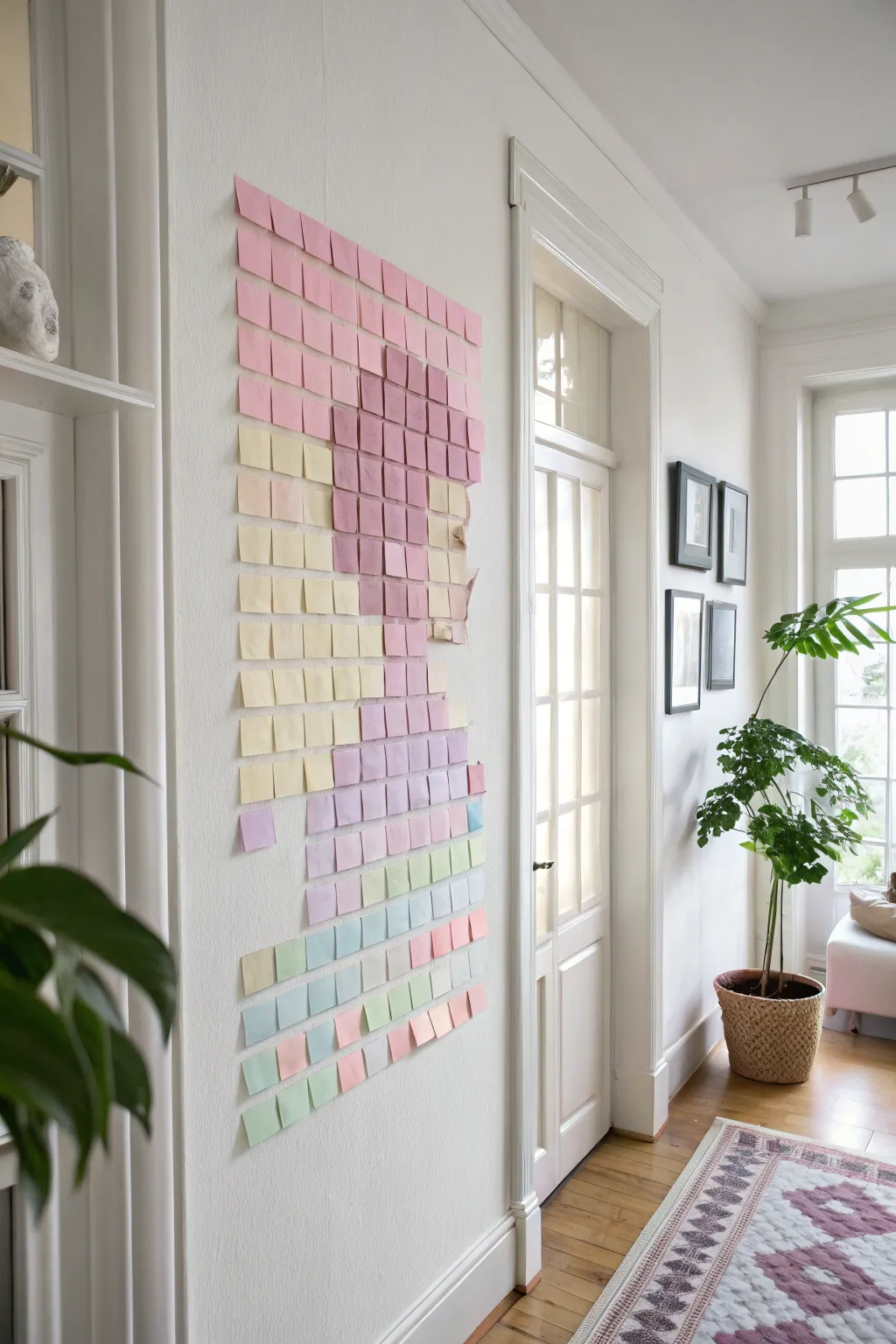 Transform your space with pixel art magic using sticky notes!