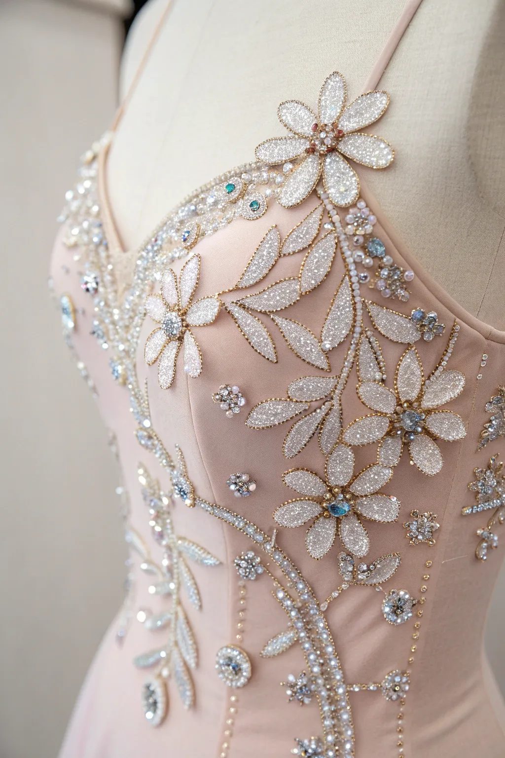 Sparkle in Bloom: Enchant your audience with a floral rhinestone masterpiece.