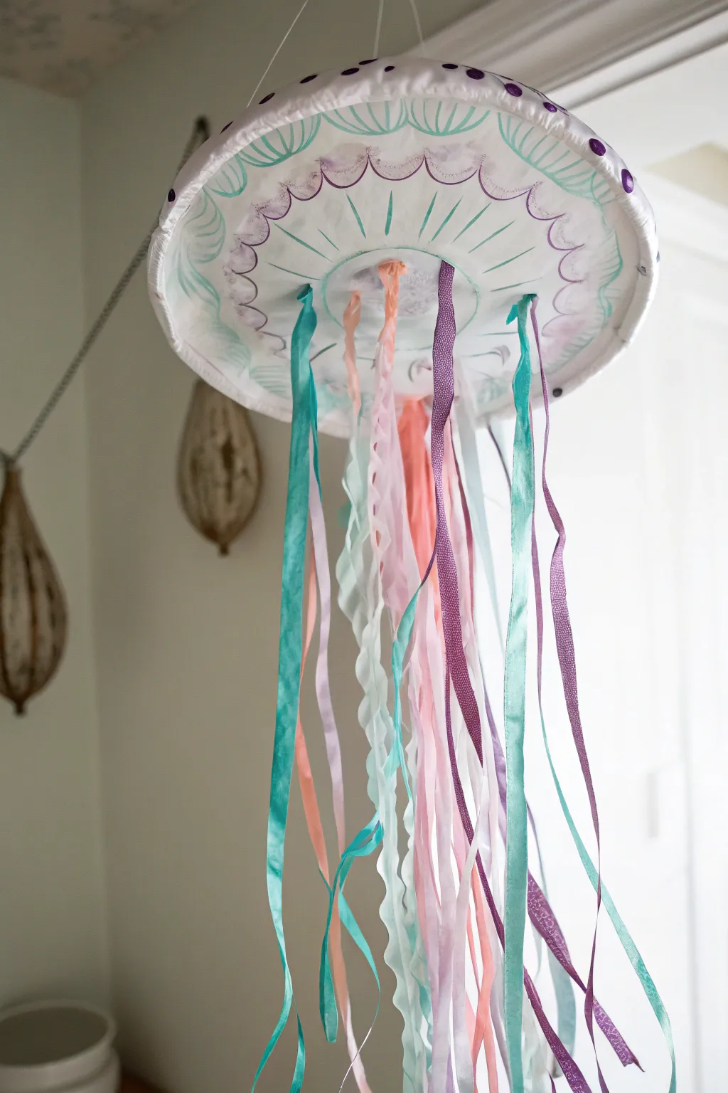 Dive into creativity with these charming paper plate jellyfish, adding a splash of oceanic elegance to your space.