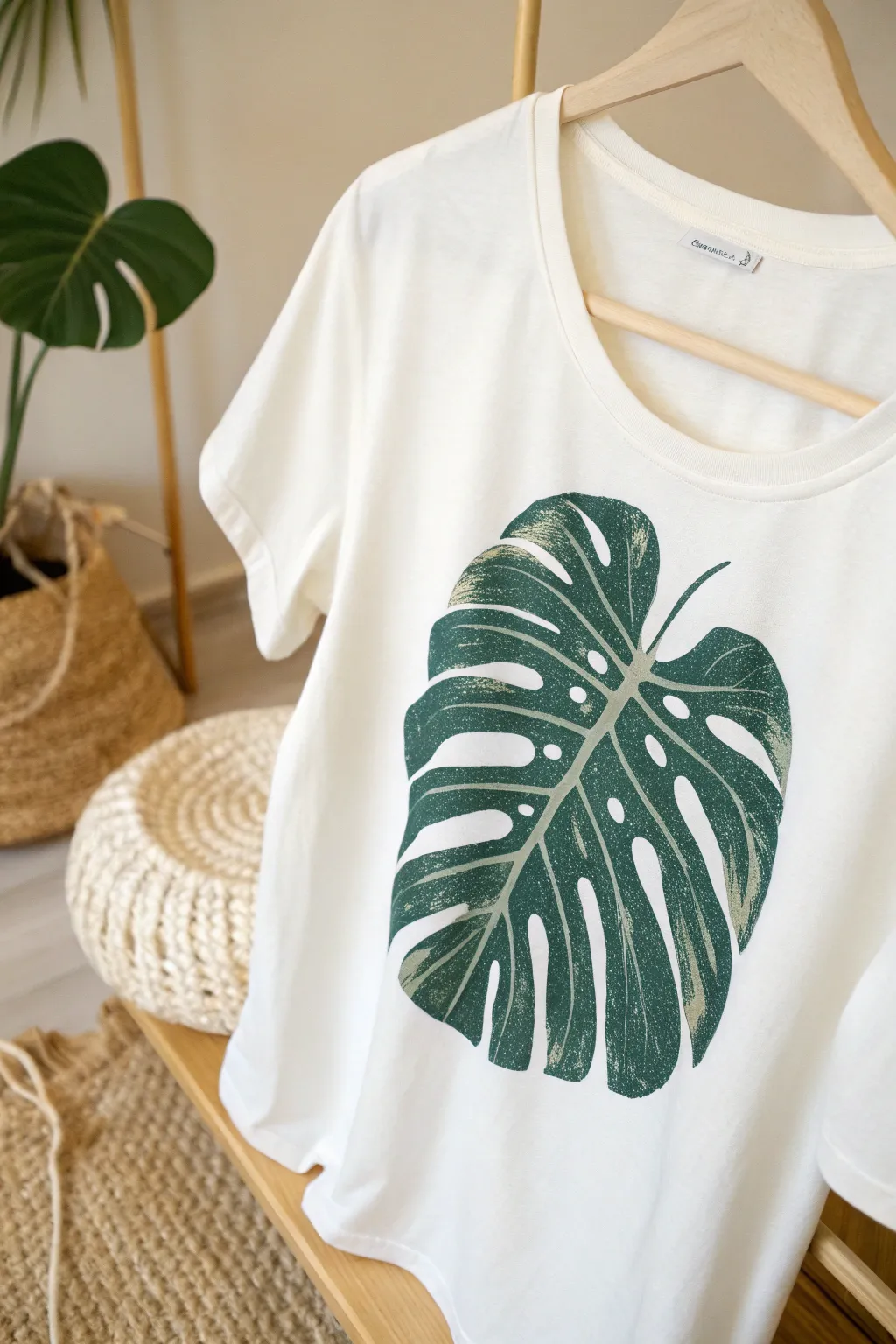 Embrace nature with a touch of elegance - the Monstera Leaf Tee combines simplicity and beauty for your perfect casual look.