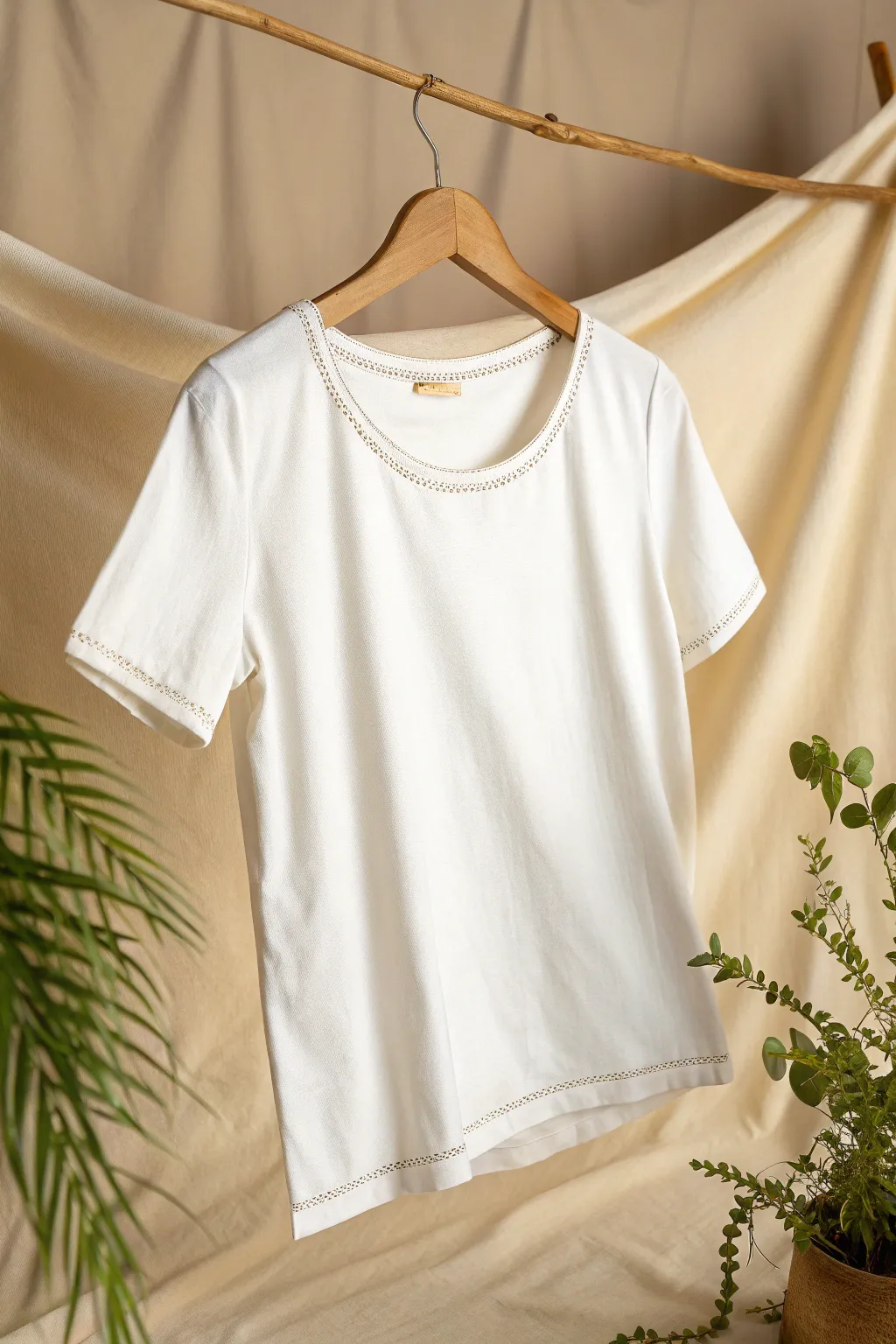 Embrace simplicity with a blank canvas: the perfect t-shirt template for your creative touch.