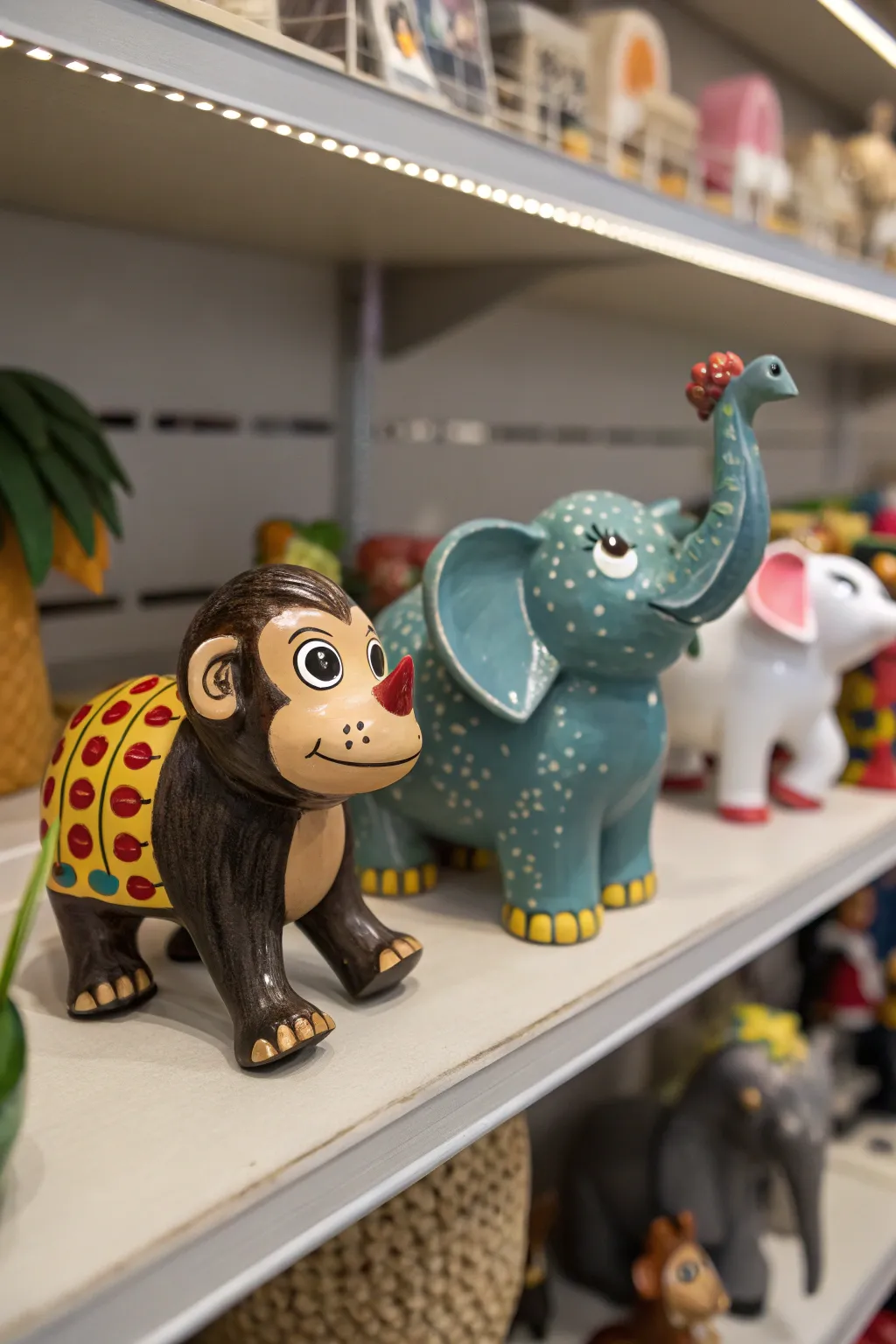 Whimsical animal figurines that add a touch of fun.