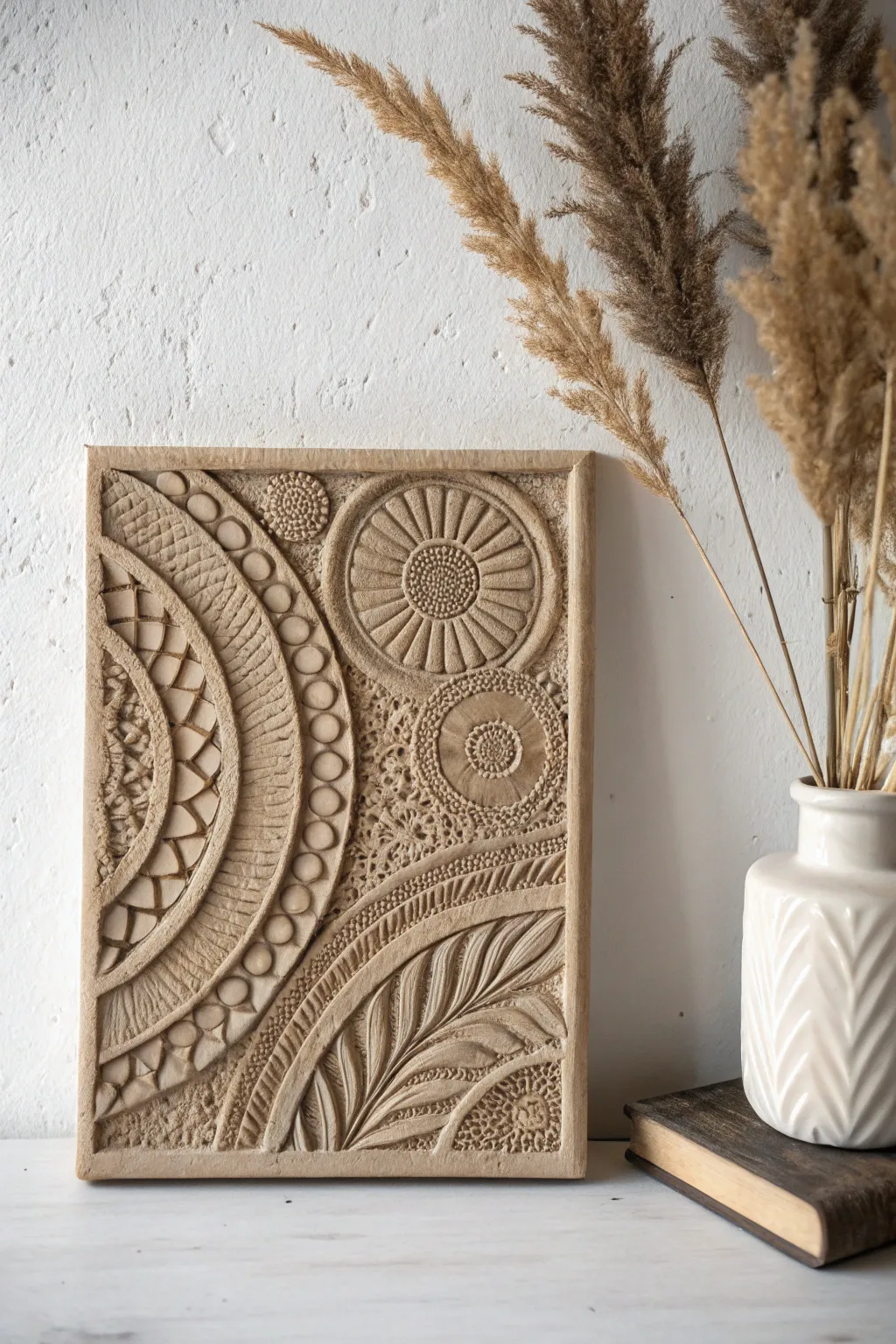 Discover the subtle elegance of monochrome magic with textured clay art.