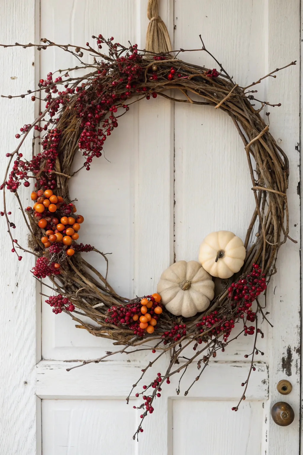 Embrace the season with a Berry and Gourd Delight wreath—simplicity meets natural elegance.