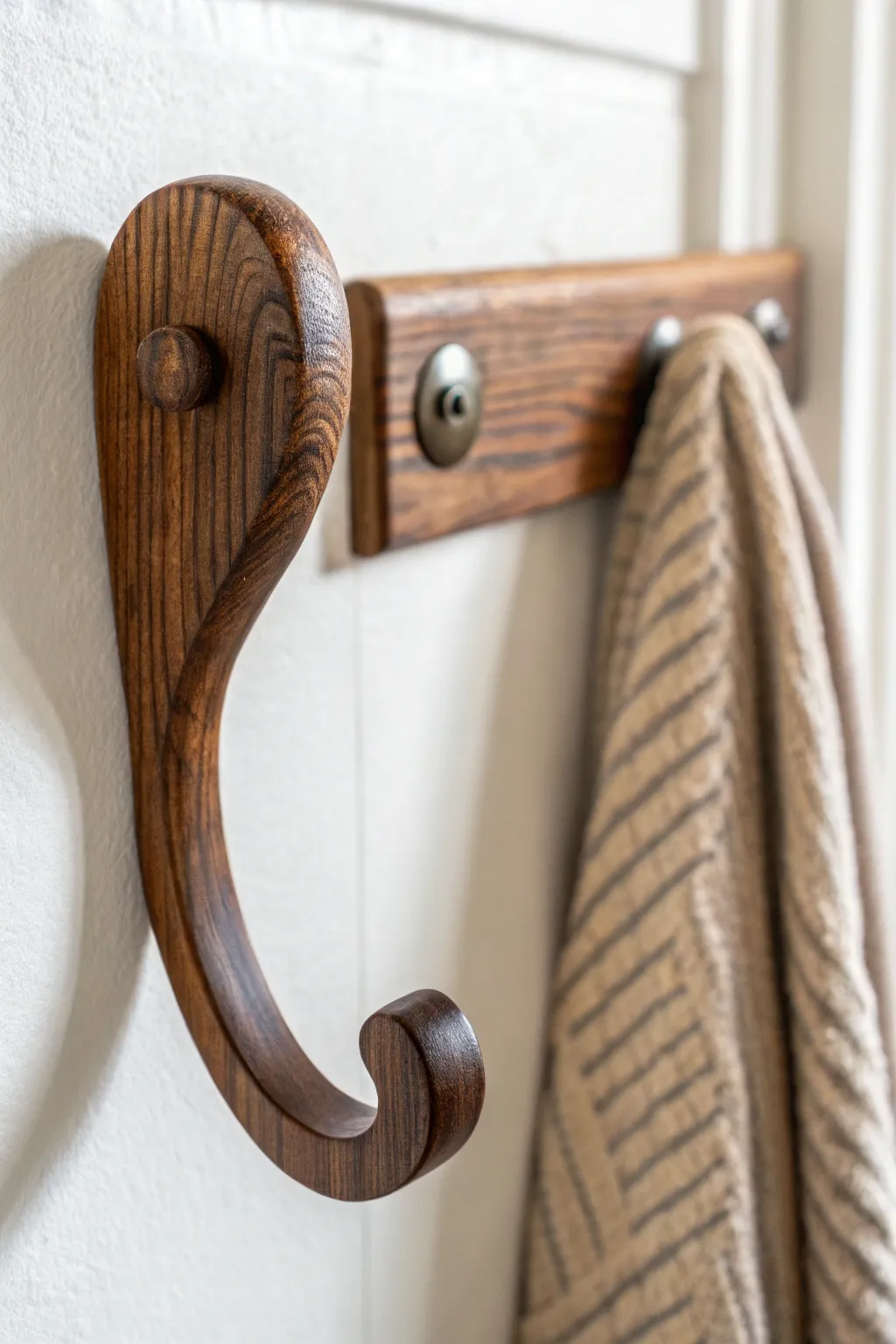 Elevate your entryway with these bespoke wooden wall hooks—where style meets function.