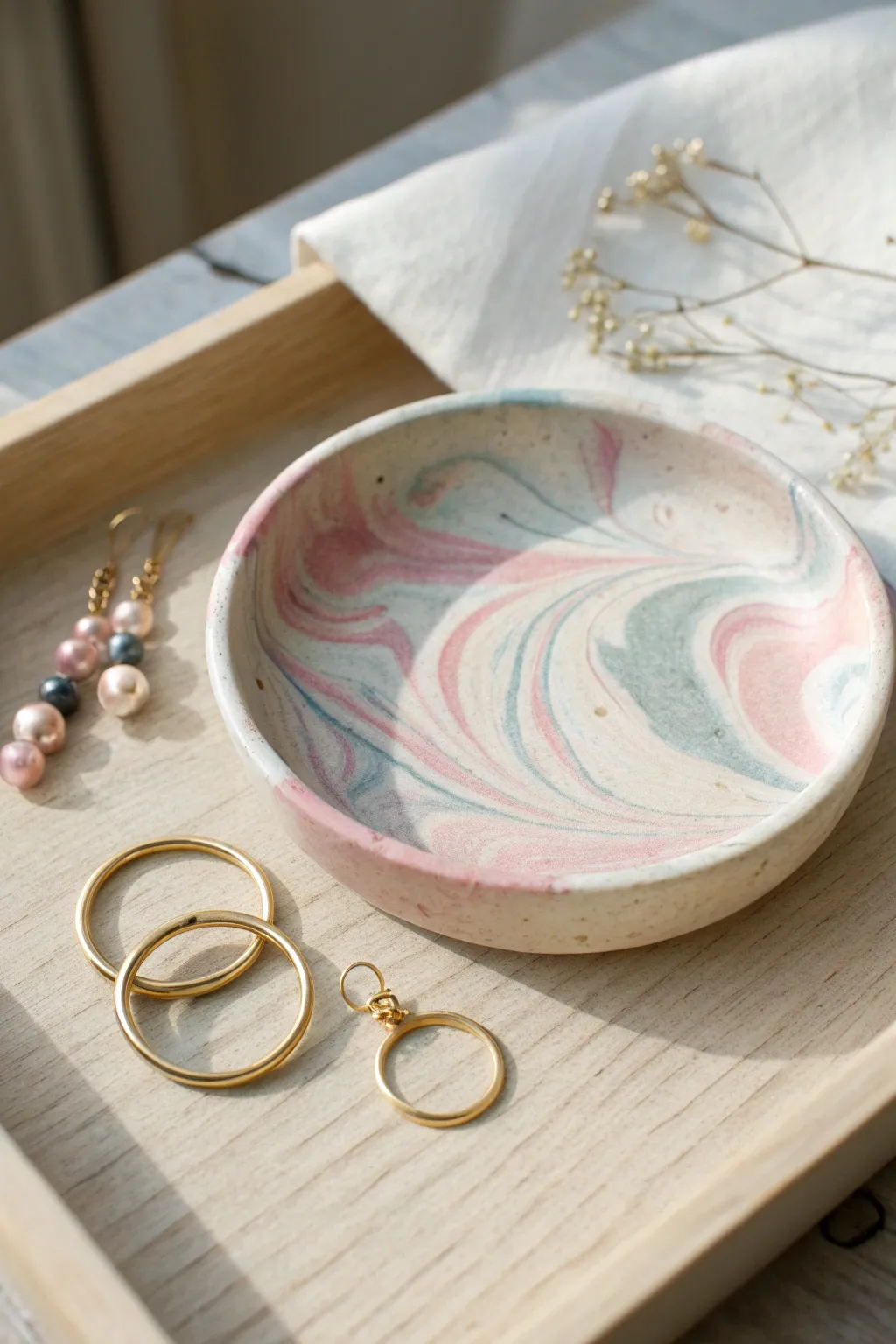 Create a touch of elegance with a handmade clay jewelry dish—where functionality meets artistic beauty.