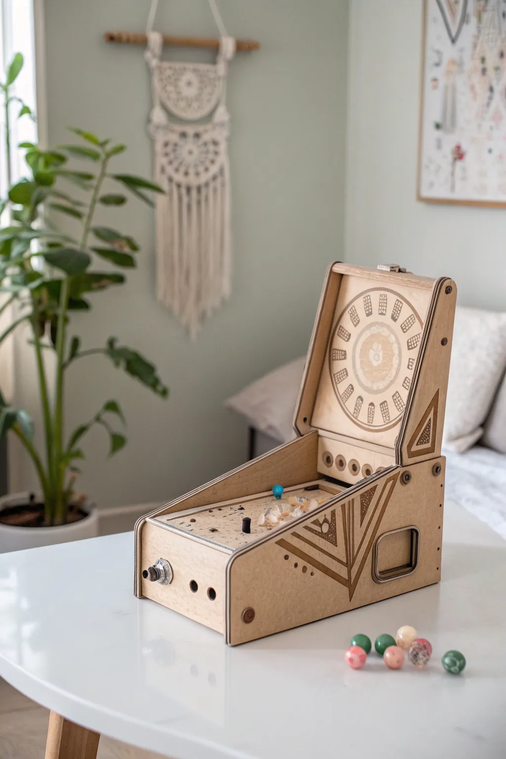Rainy day fun: Transform cardboard into a charming miniature pinball machine!