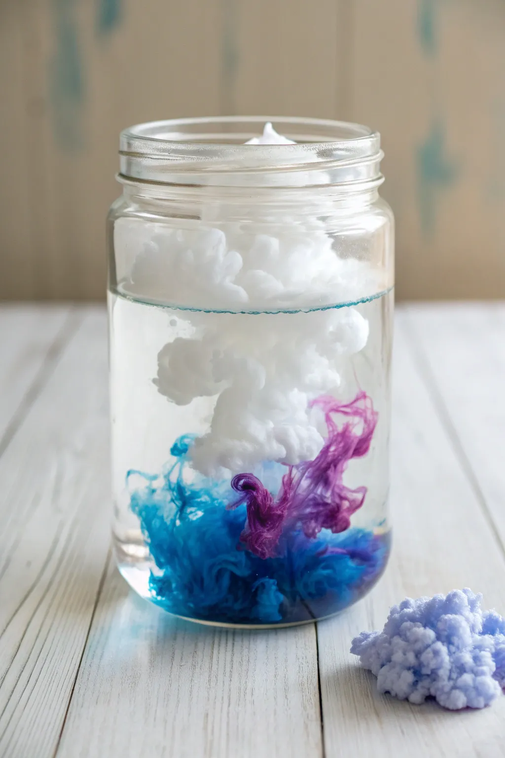 Capture the magic of a storm with a serene 'Rain Cloud in a Jar' experiment — where simplicity meets wonder.
