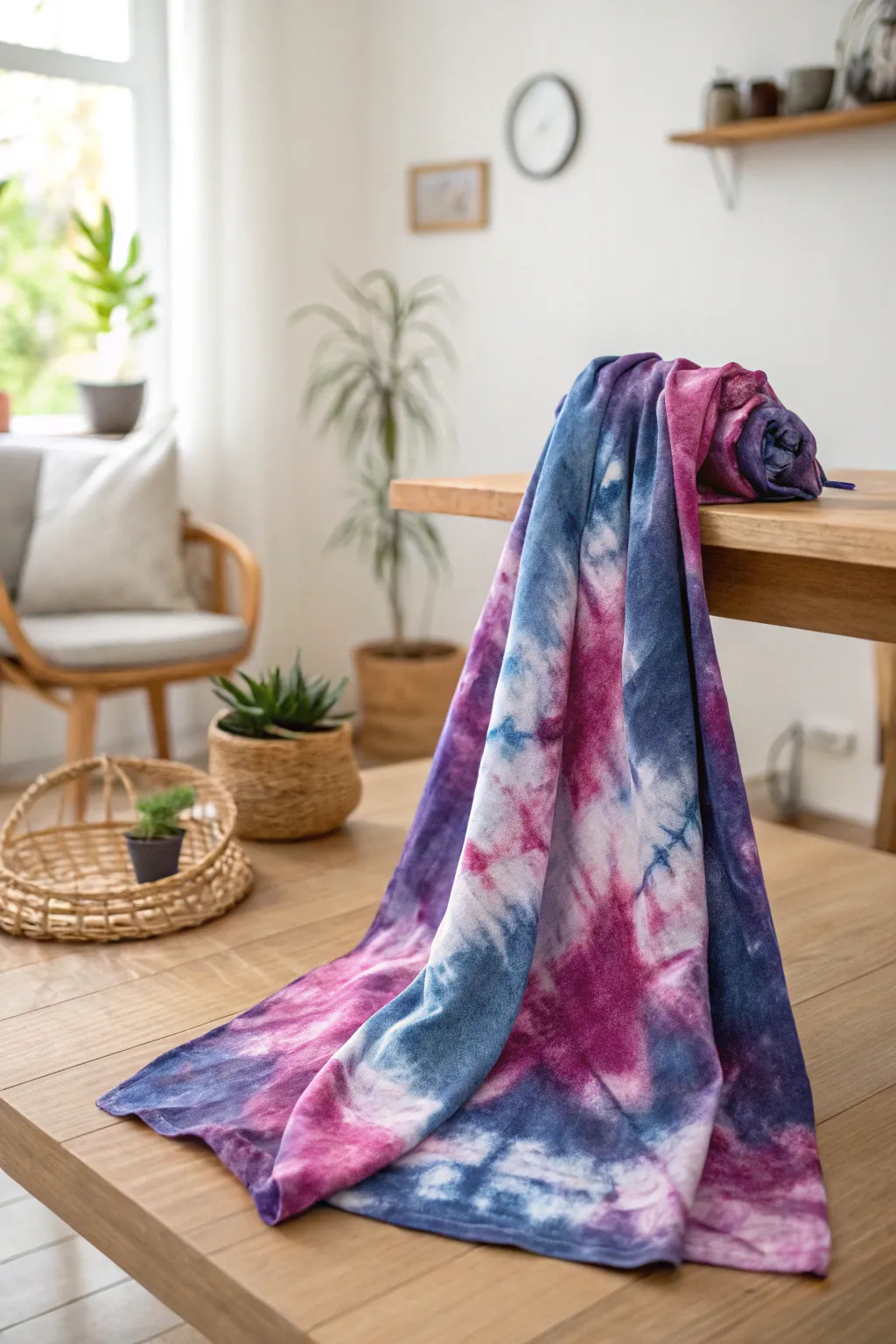 Discover the beauty of the crumple technique: a nebula-like masterpiece in tie-dye. 🌌✨ #Craftsmanship #ScandiBoho
