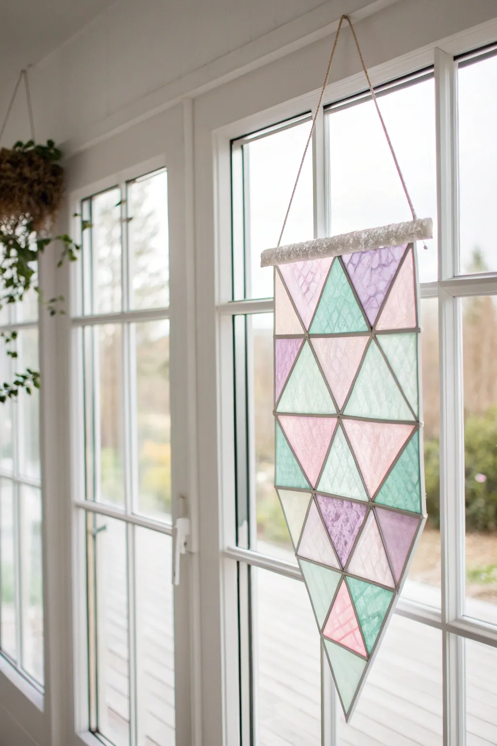 Illuminate your space with the subtle beauty of handcrafted tissue stained glass.