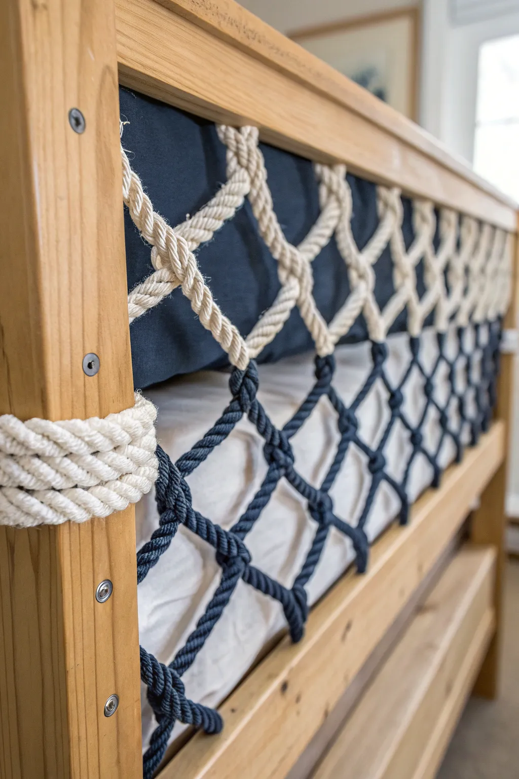 Elevate your space with this DIY nautical rope guard rail—where function meets sea-inspired style!