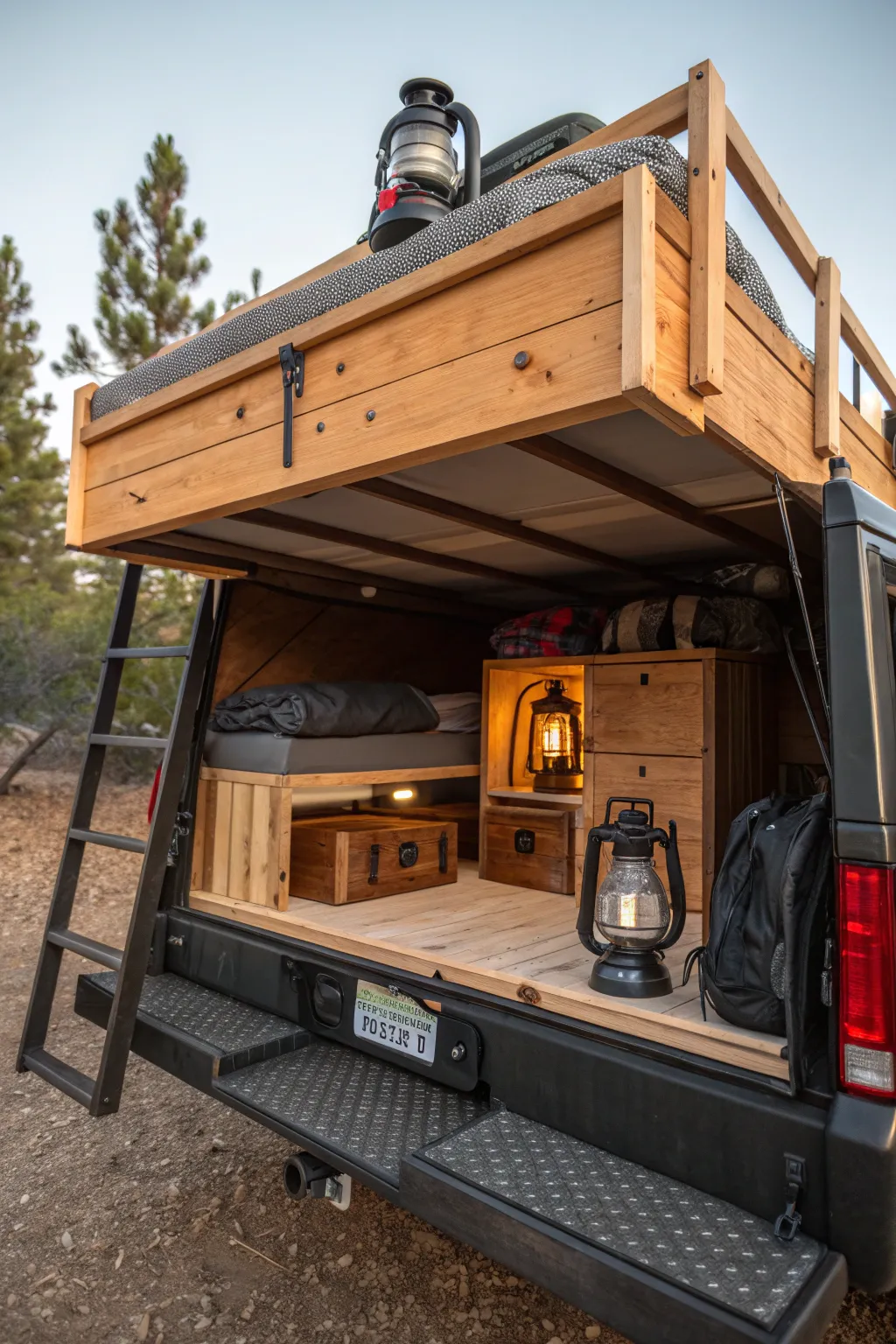 Transform your truck into a cozy camper with this handcrafted sleeping platform—perfect for your next adventure.