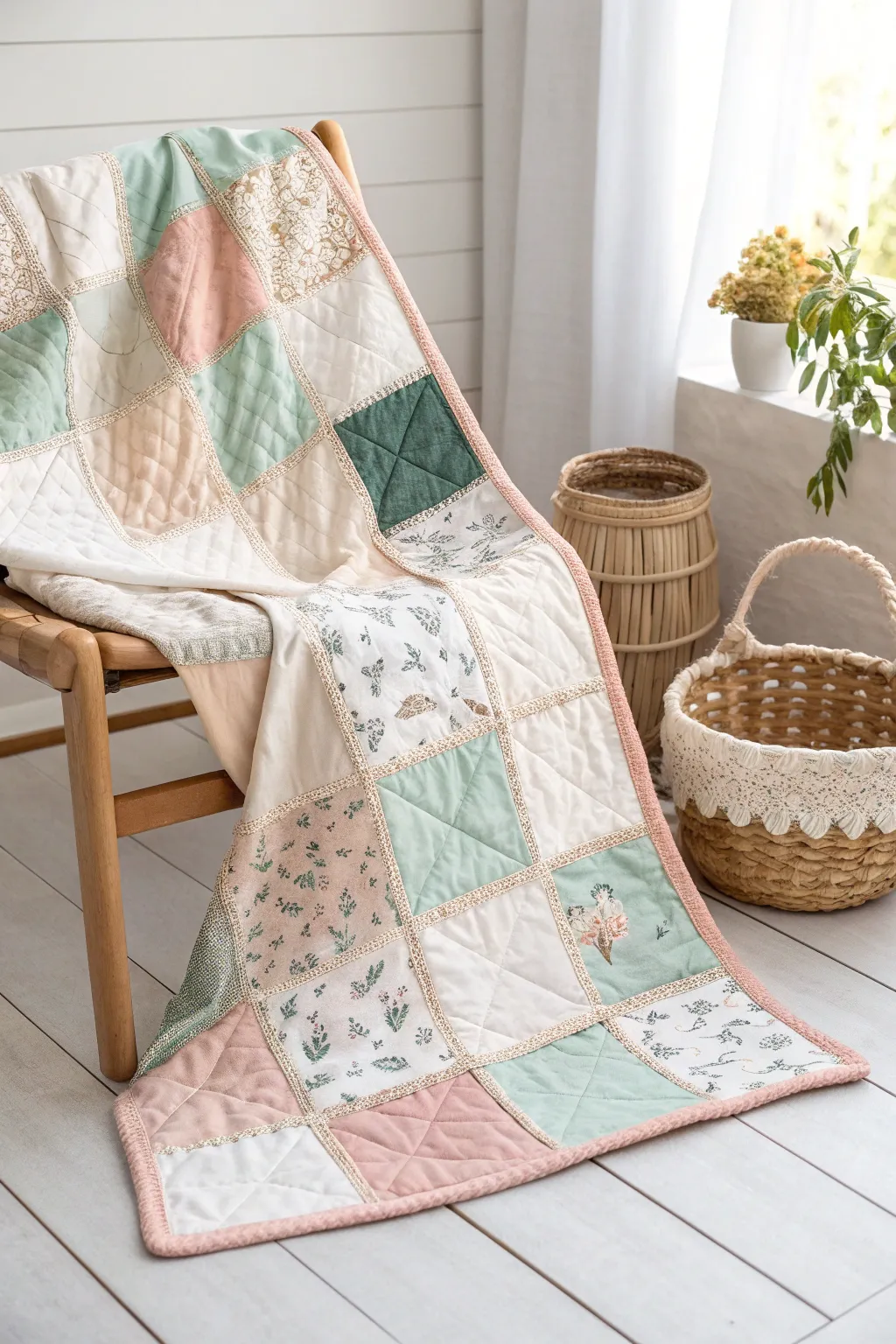Embrace the art of imperfection with a captivating puzzle layout quilt, where each piece tells its own story.