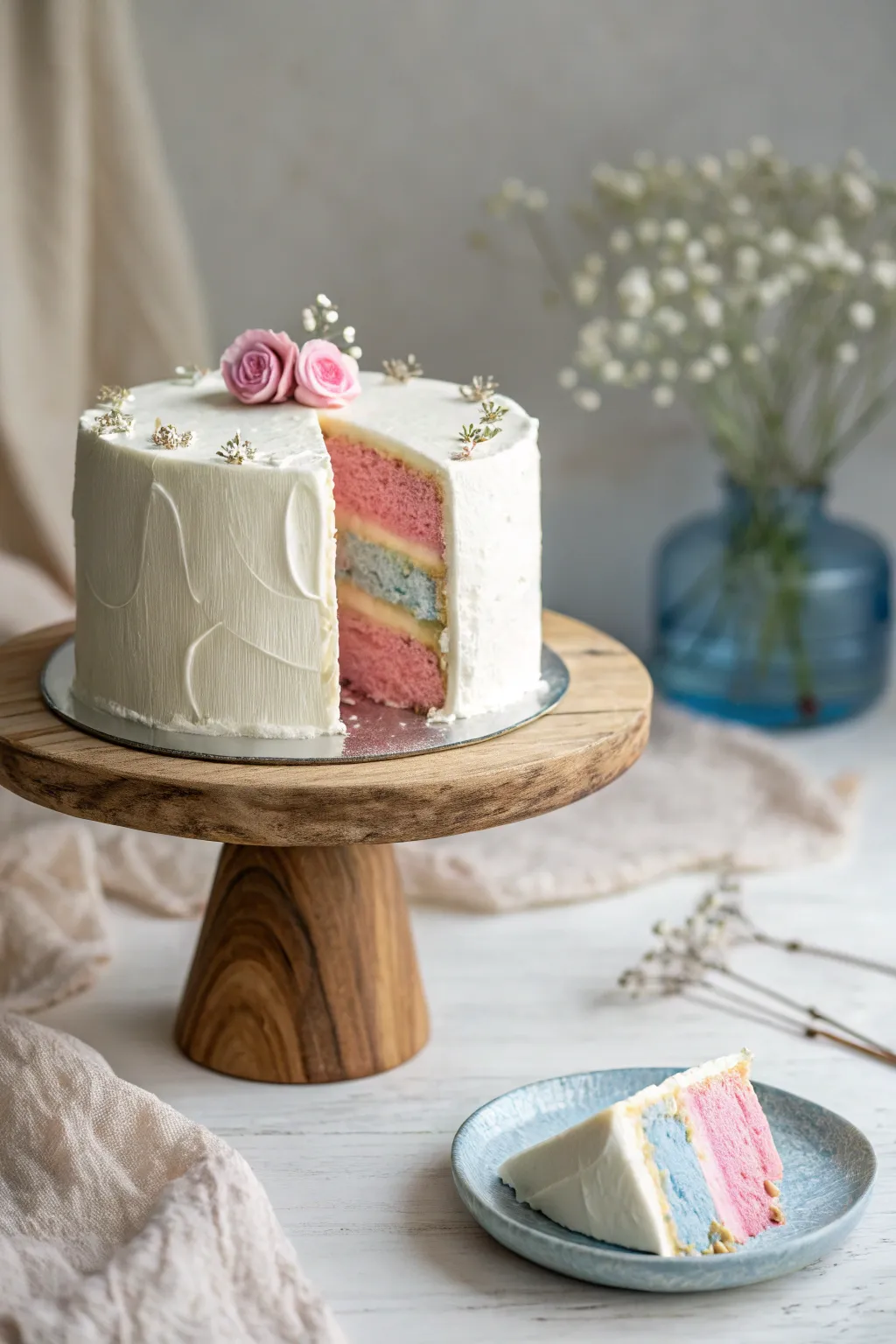 Unveil the surprise with every slice—experience the joy of a beautifully crafted gender reveal cake!