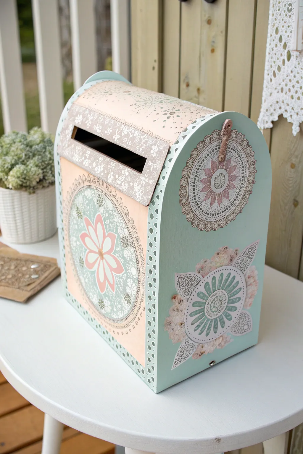 Transform your Valentine's Day with a charming, eco-friendly mailbox crafted from recycled materials. #RecycledRomance