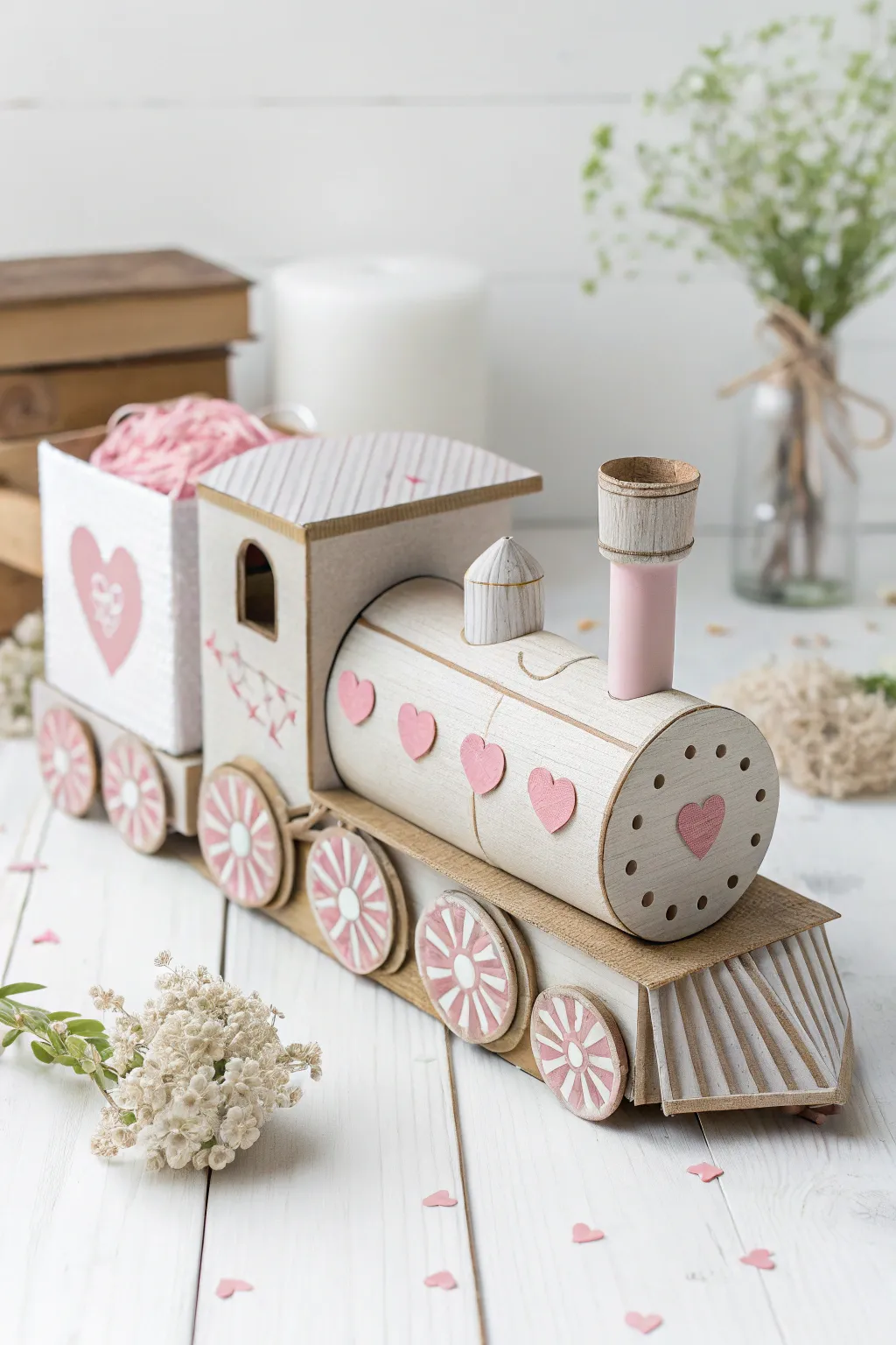 All aboard the creativity express! Transform a simple shoe box into a delightful train for Valentine's Day.