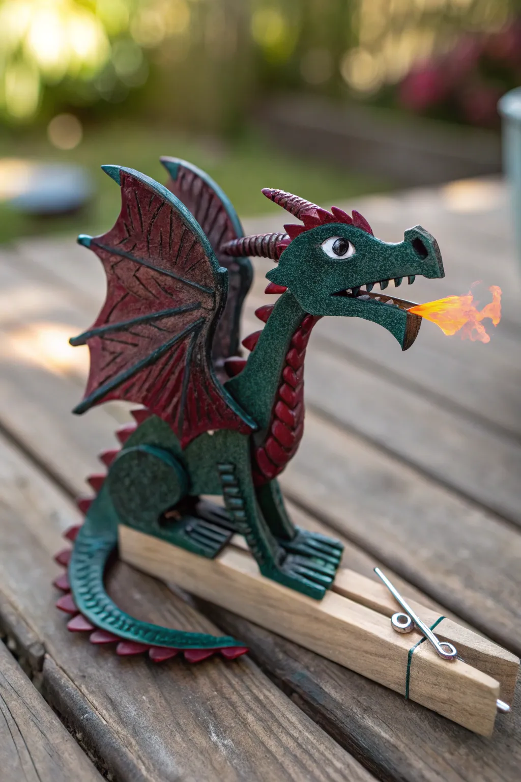 Unleash your inner craftsman with this captivating clothespin dragon!