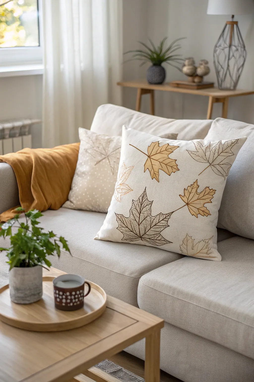 Transform your space with the simple elegance of vinyl-designed seasonal pillows. 🍂✨