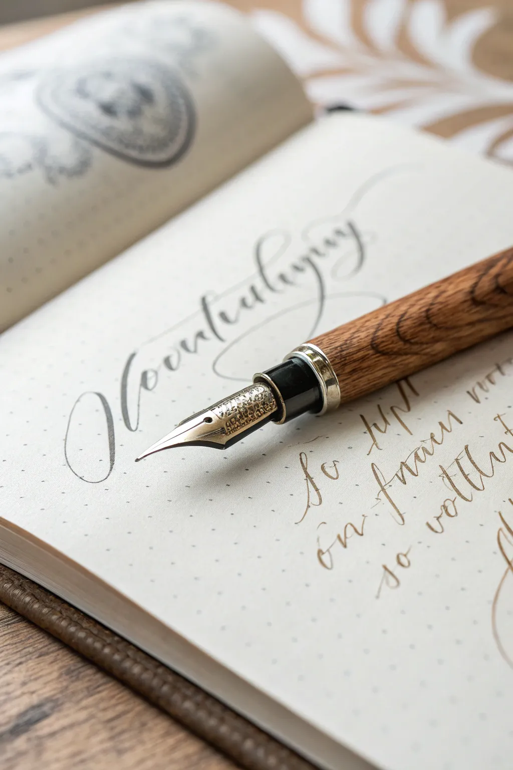 Let your creativity flow with elegant script and flourishes—where artistry meets tranquility.