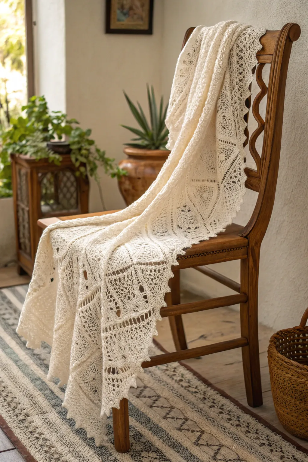 Wrap yourself in elegance with this handcrafted bridal shawl, where minimalist beauty meets intricate craftsmanship.