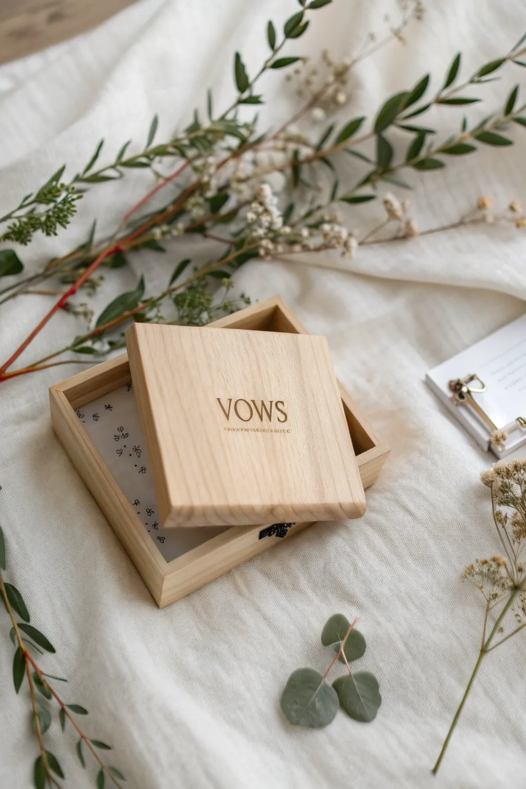 Treasure your wedding memories with elegance and simplicity in a handcrafted keepsake box.