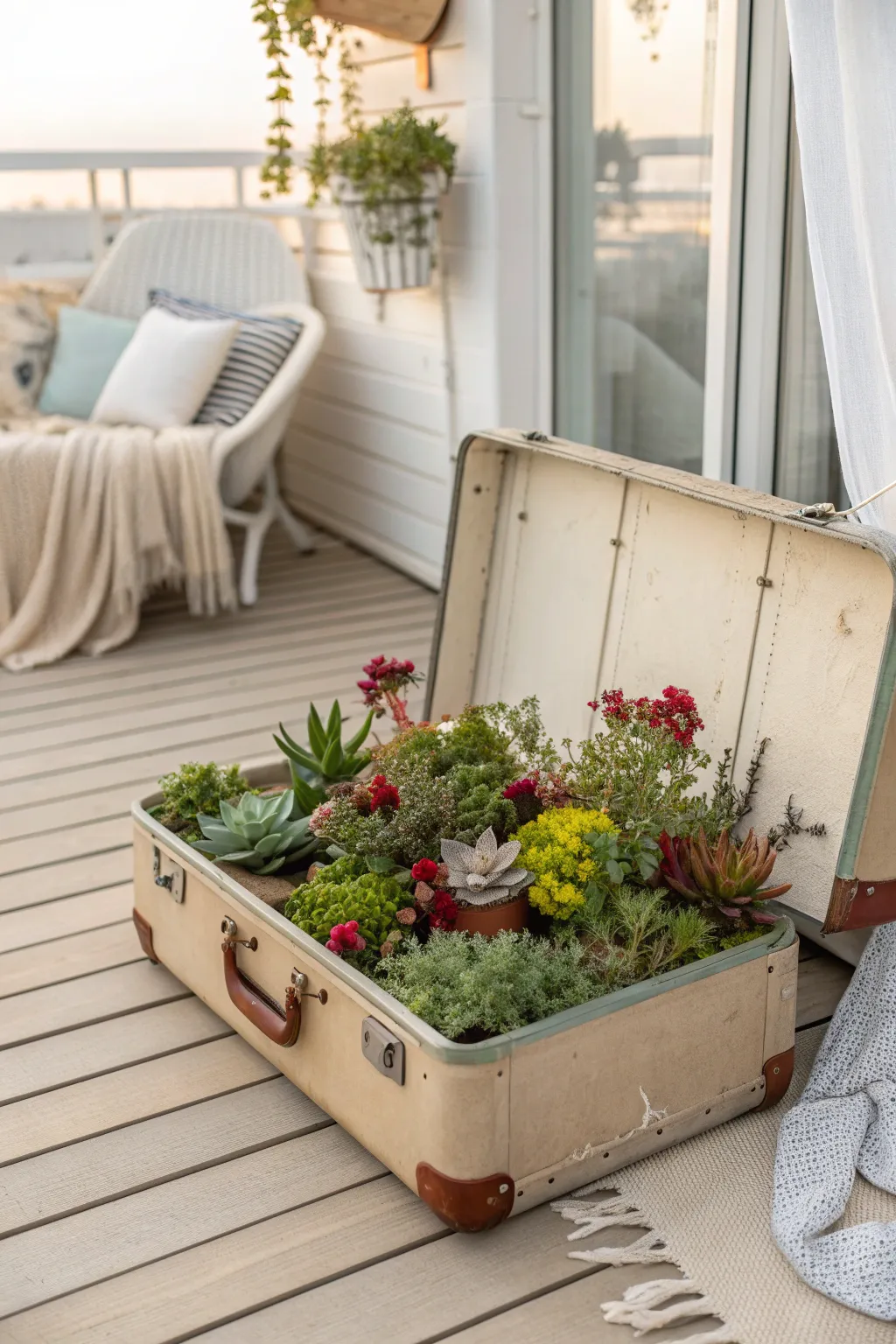 Transform your old suitcase into a blooming masterpiece and bring natural beauty to your space!