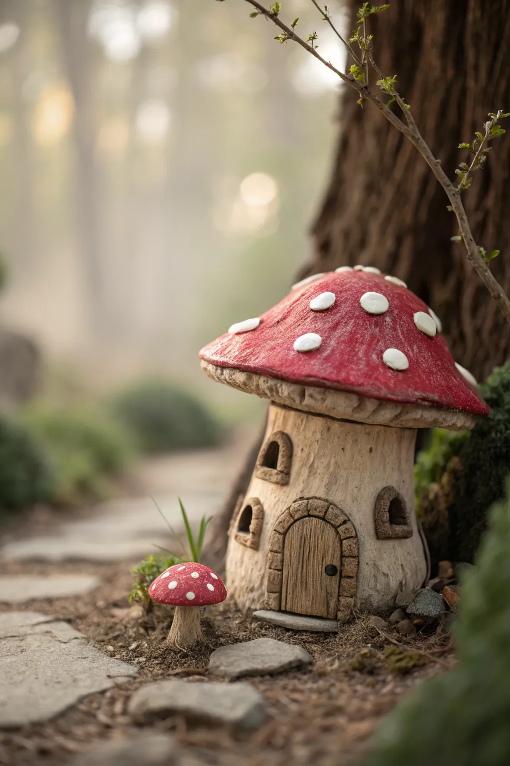 Step into a storybook with this enchanting mushroom fairy house!