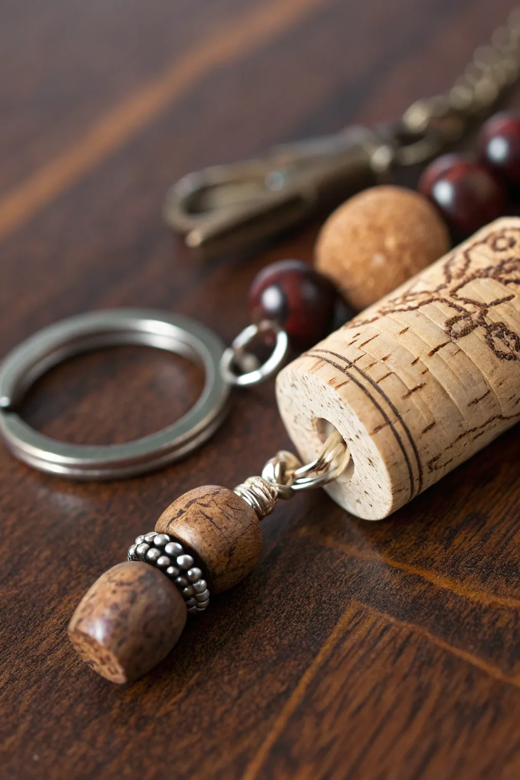 From whiskey cork to a rustic keychain treasure – elevate your everyday carry with a touch of handcrafted charm.