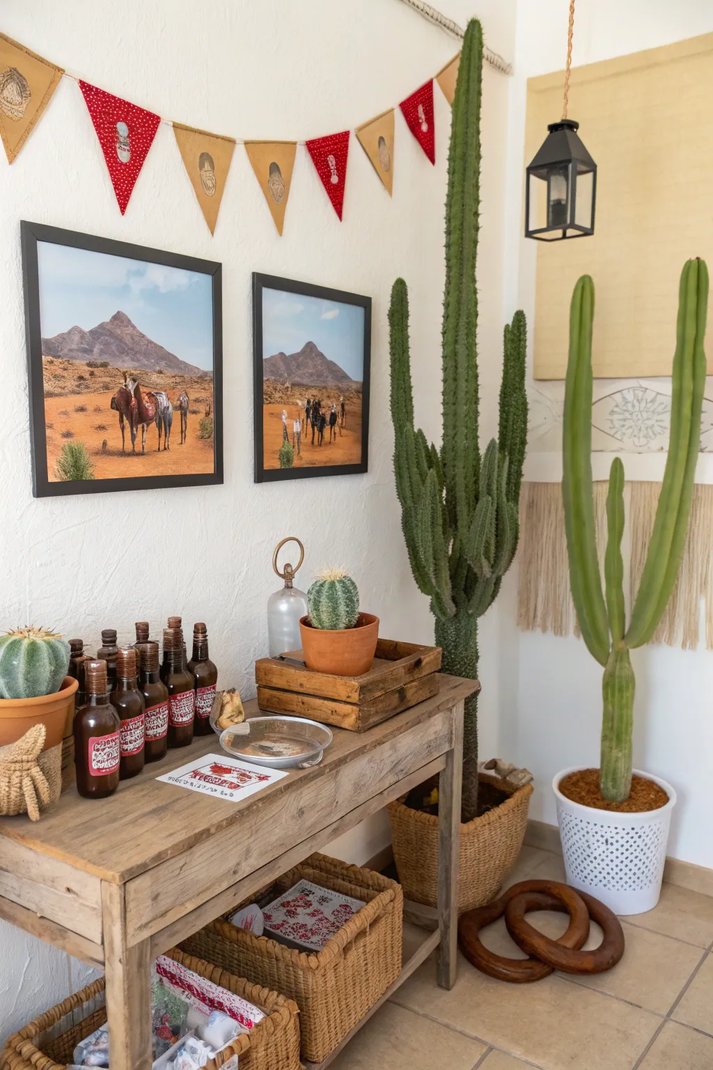 Cacti and desert decor bring the rugged West to your party.