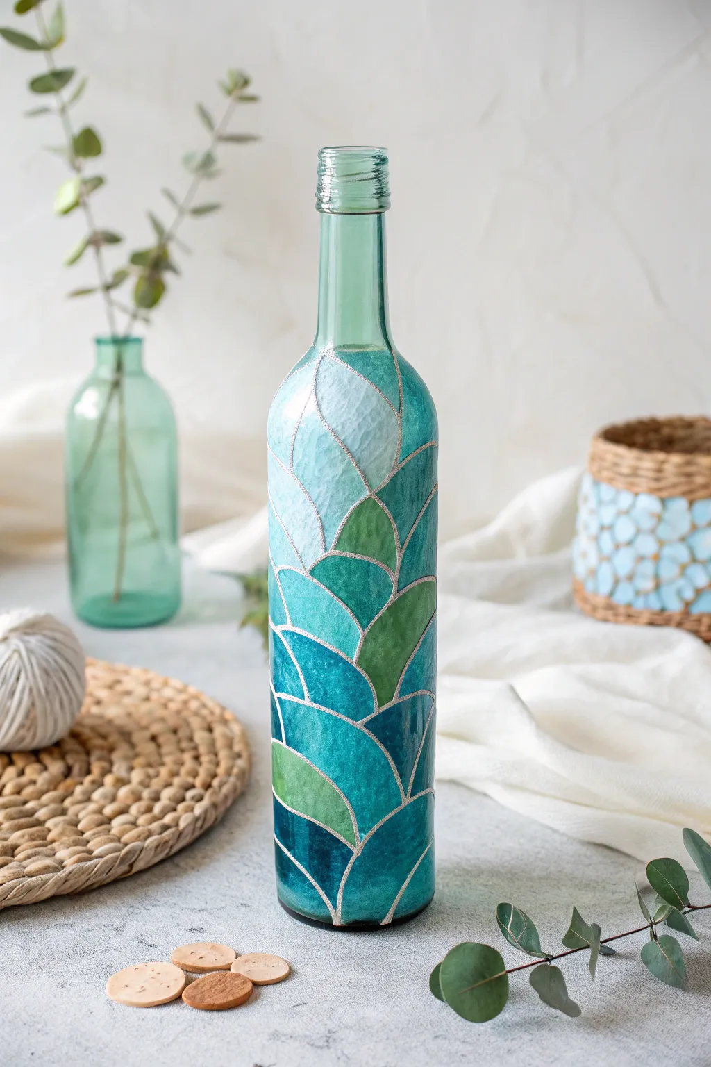 Transform your space with the effortless elegance of DIY sea glass bottles. #CraftWithStyle