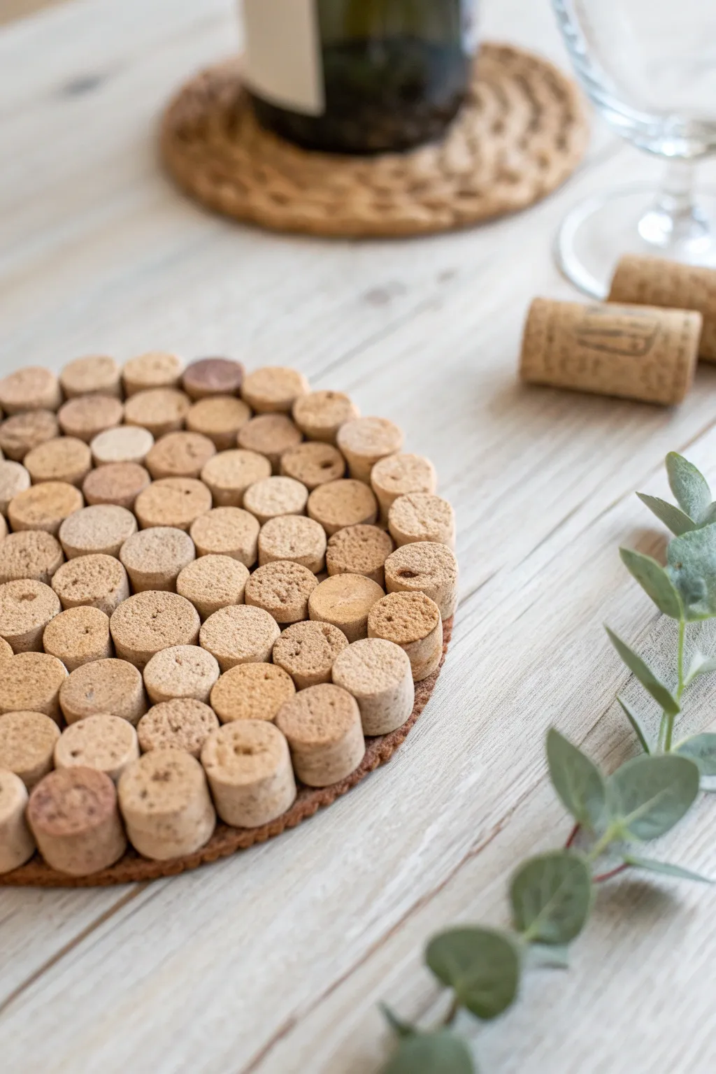 Elevate your table setting with these beautifully crafted cork coasters, where functionality meets minimalist design.