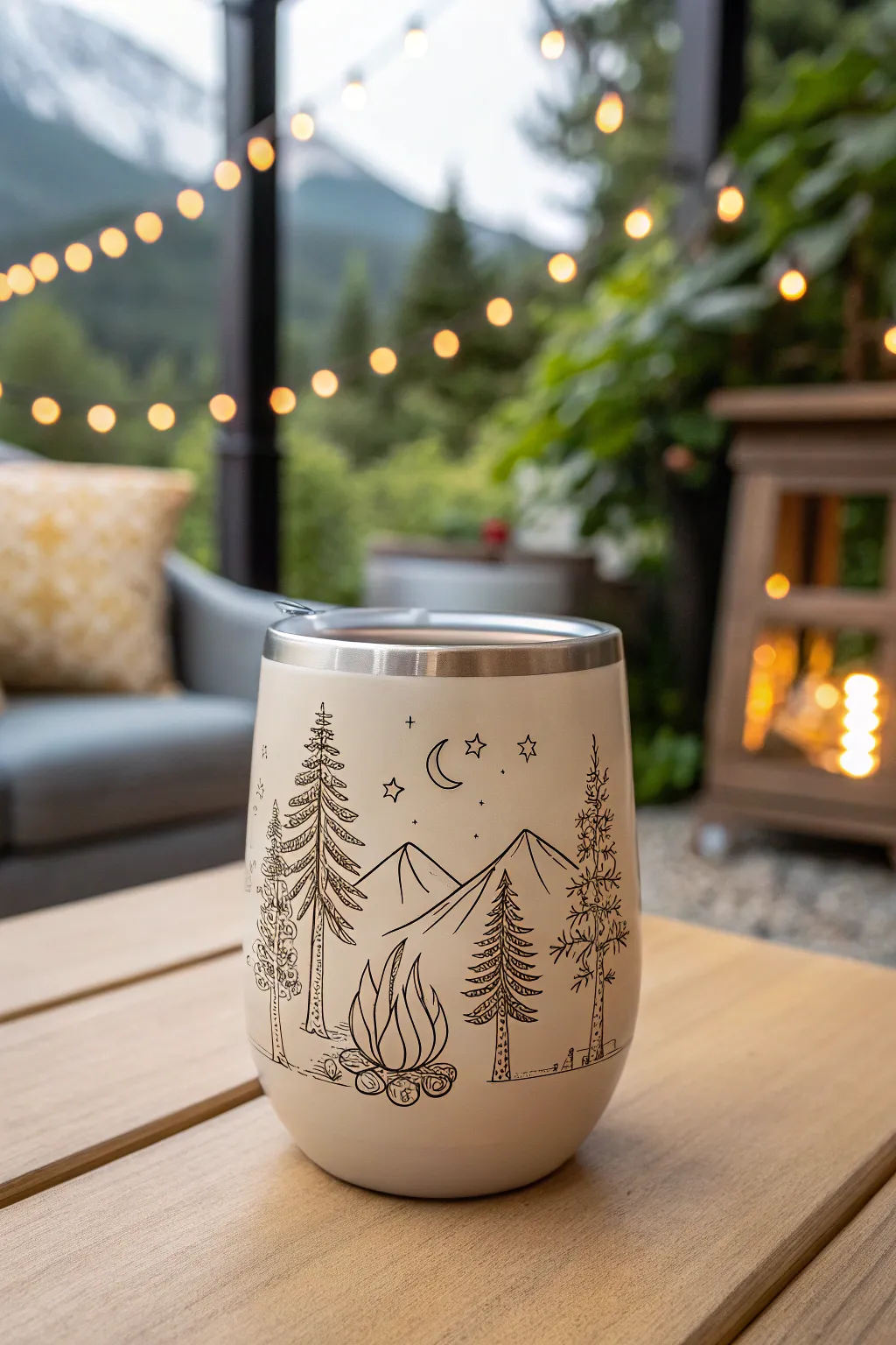 Sip in style with nature-inspired elegance—perfect for those cozy campfire nights.