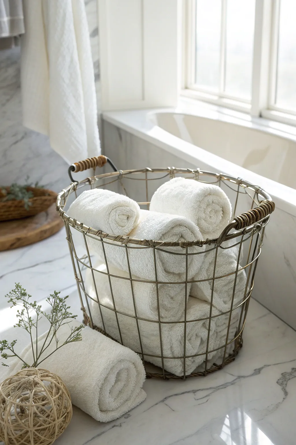 Transform your bathroom into a serene retreat with this elegant towel storage solution—simple, stylish, and sure to impress!